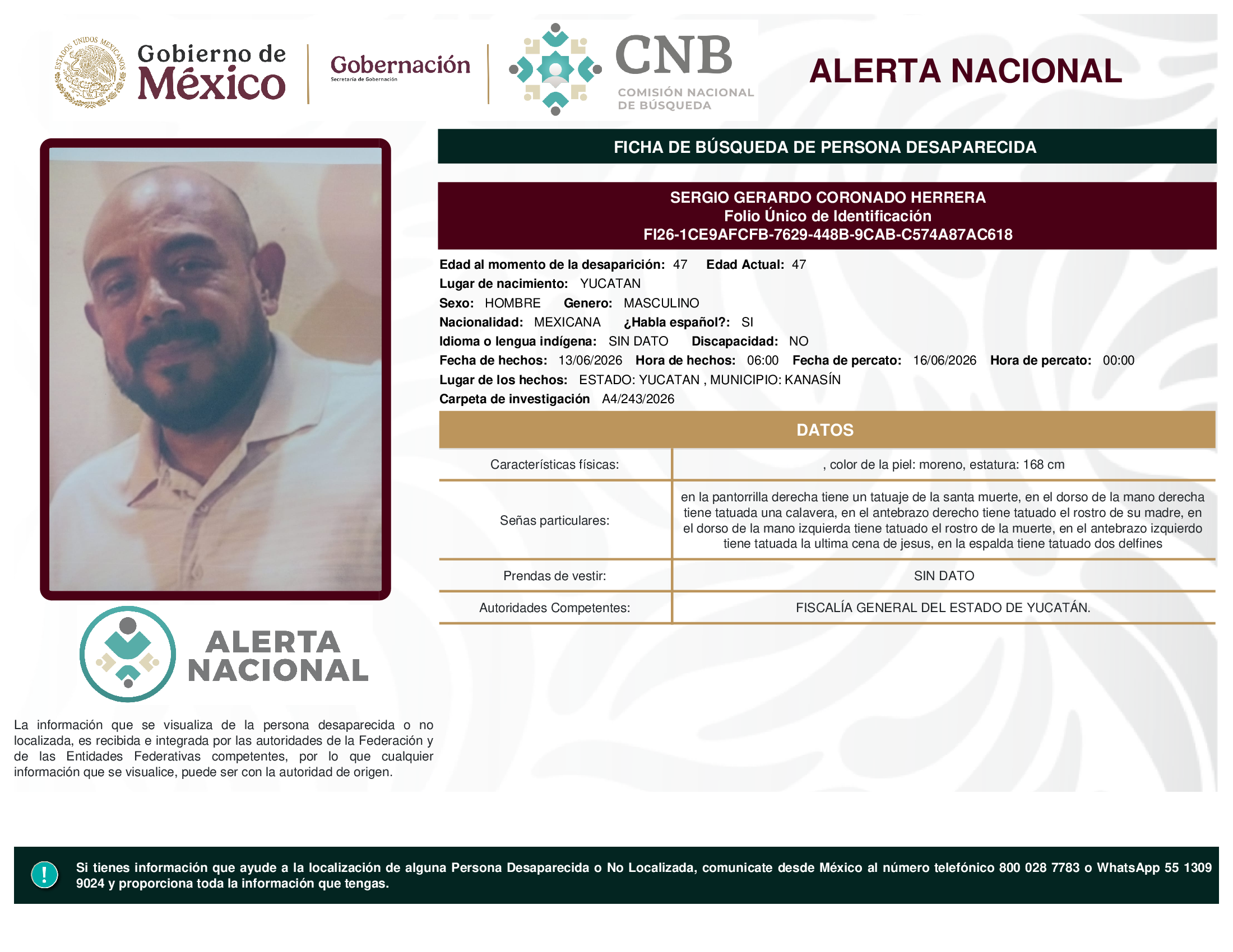 SERGIO GERARDO CORONADO HERRERA