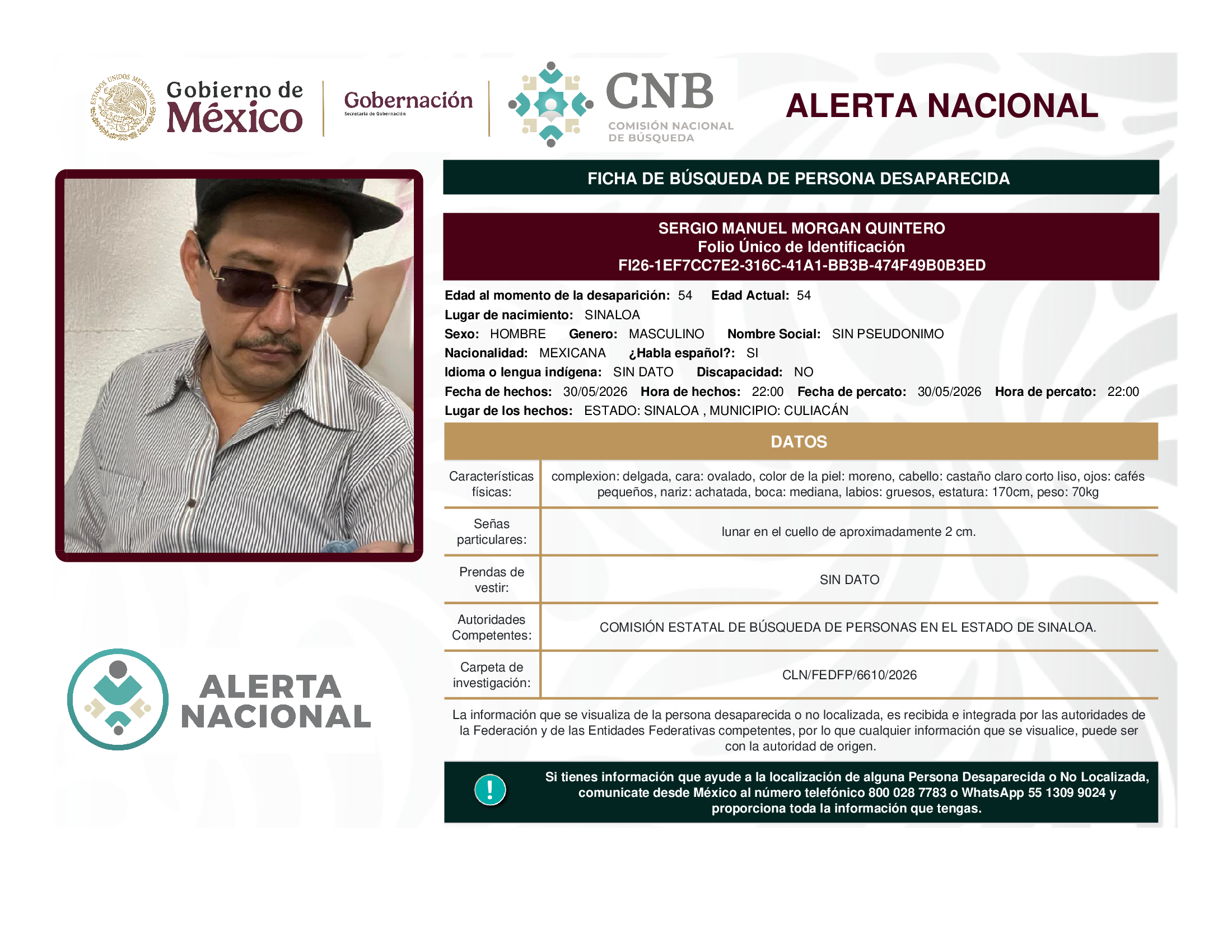 SERGIO MANUEL MORGAN QUINTERO