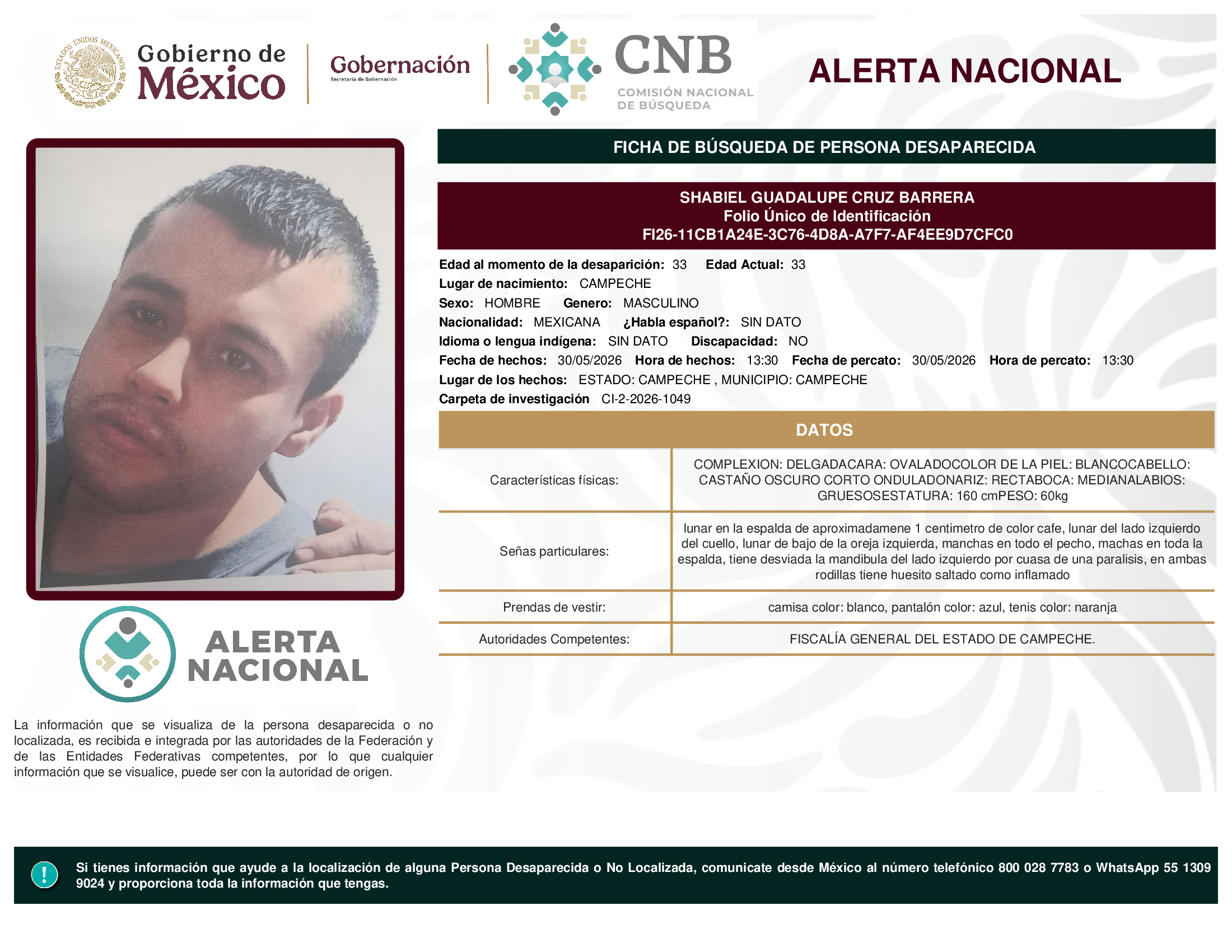 SHABIEL GUADALUPE CRUZ BARRERA