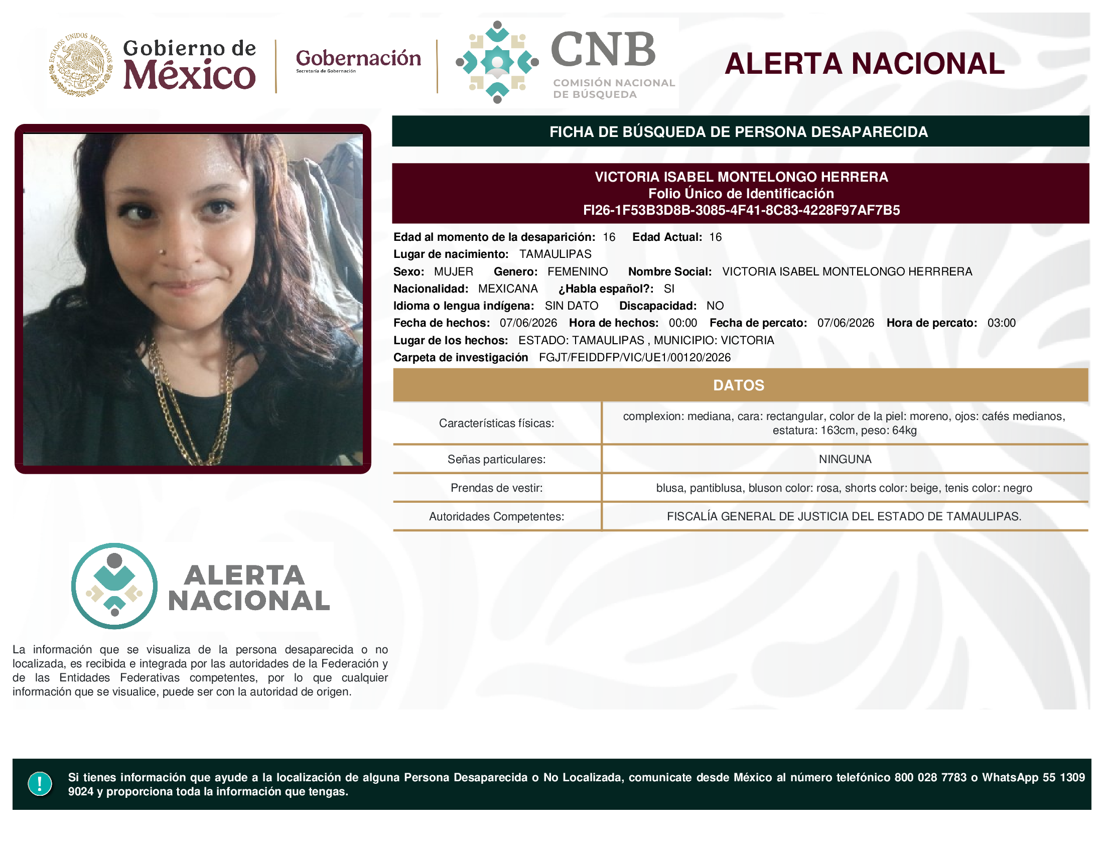 VICTORIA ISABEL MONTELONGO HERRERA
