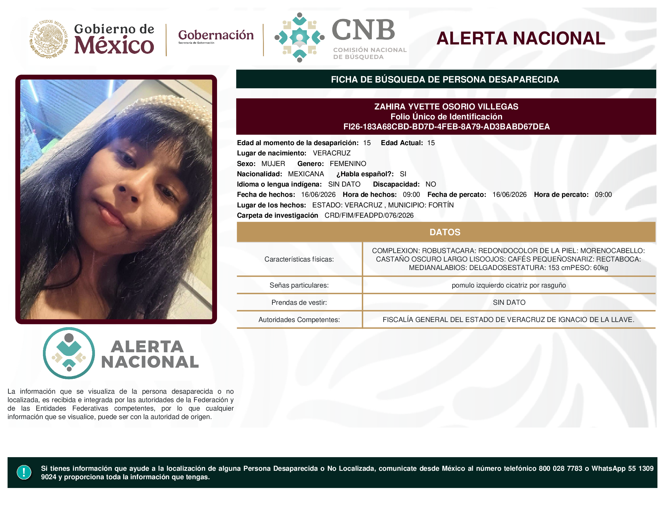 ZAHIRA YVETTE OSORIO VILLEGAS