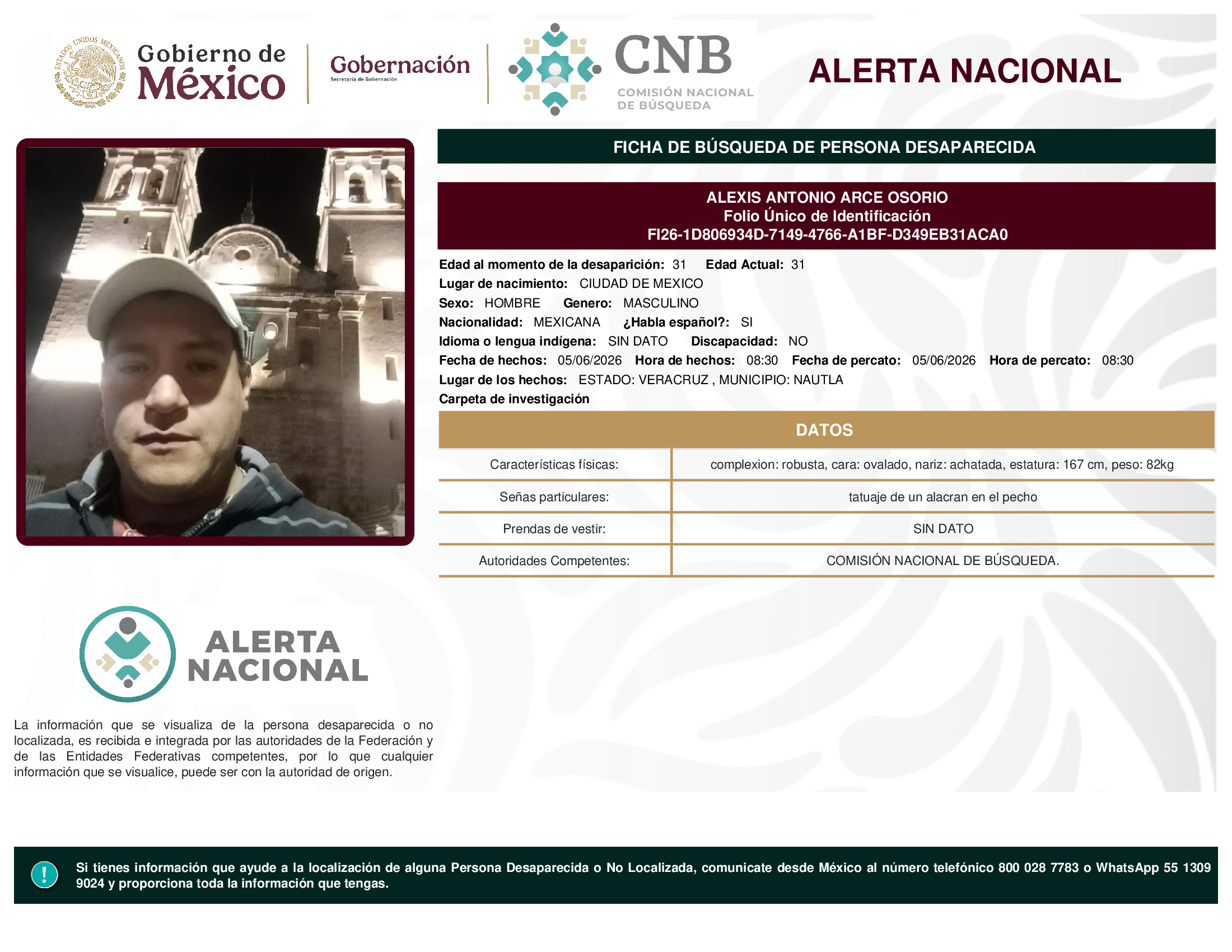 ALEXIS ANTONIO ARCE OSORIO