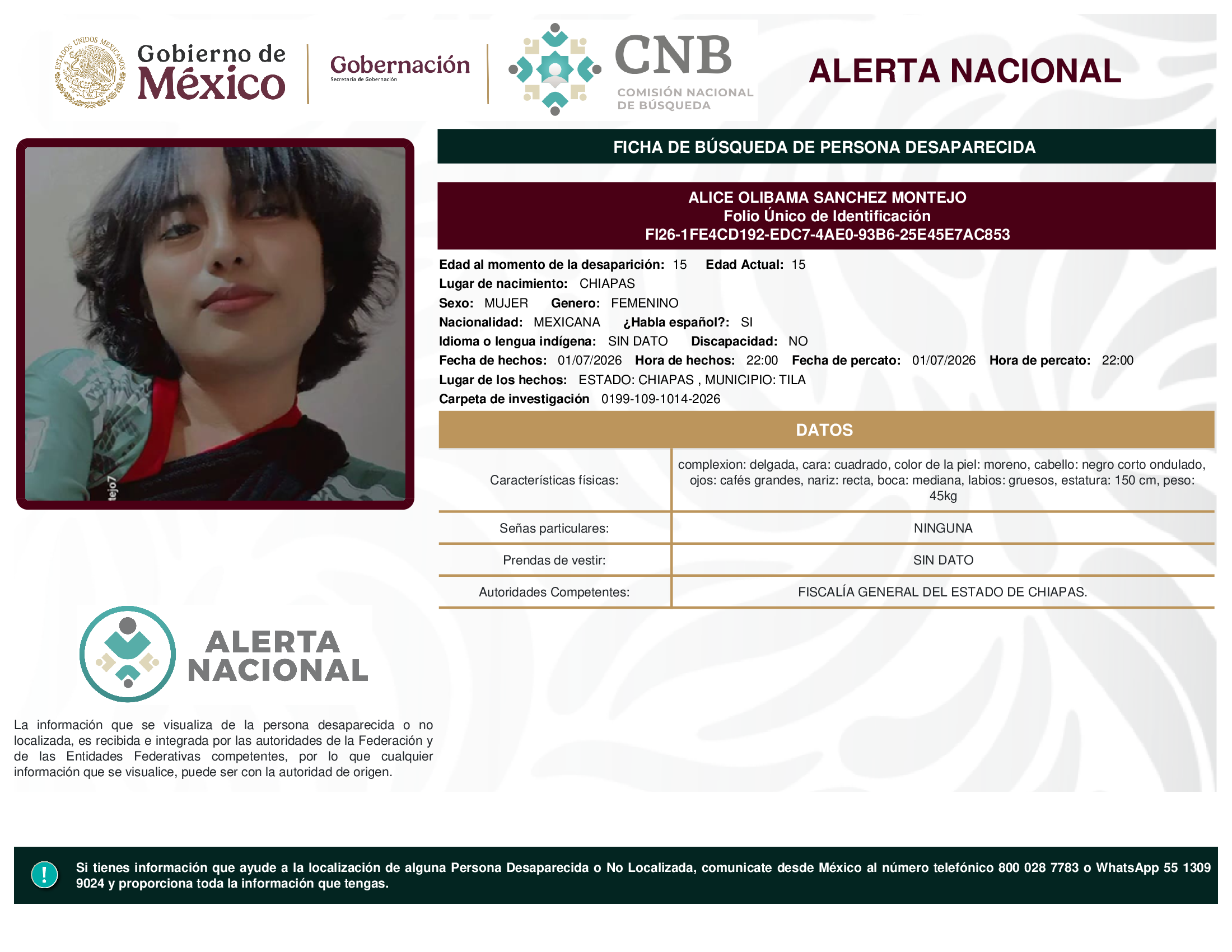 ALICE OLIBAMA SANCHEZ MONTEJO