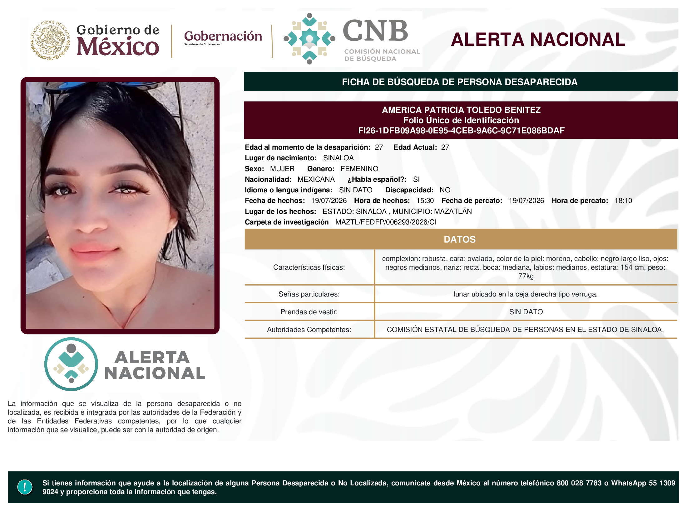 AMERICA PATRICIA TOLEDO BENITEZ