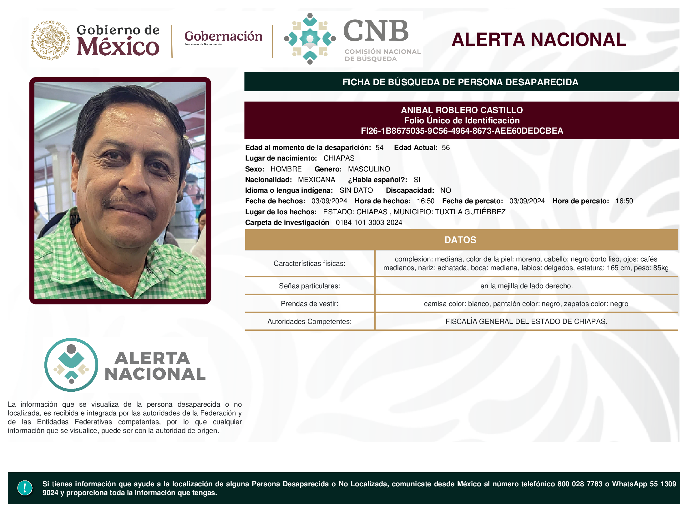 ANIBAL ROBLERO CASTILLO