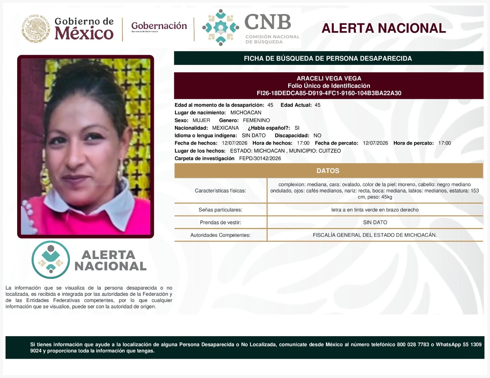 ARACELI VEGA VEGA