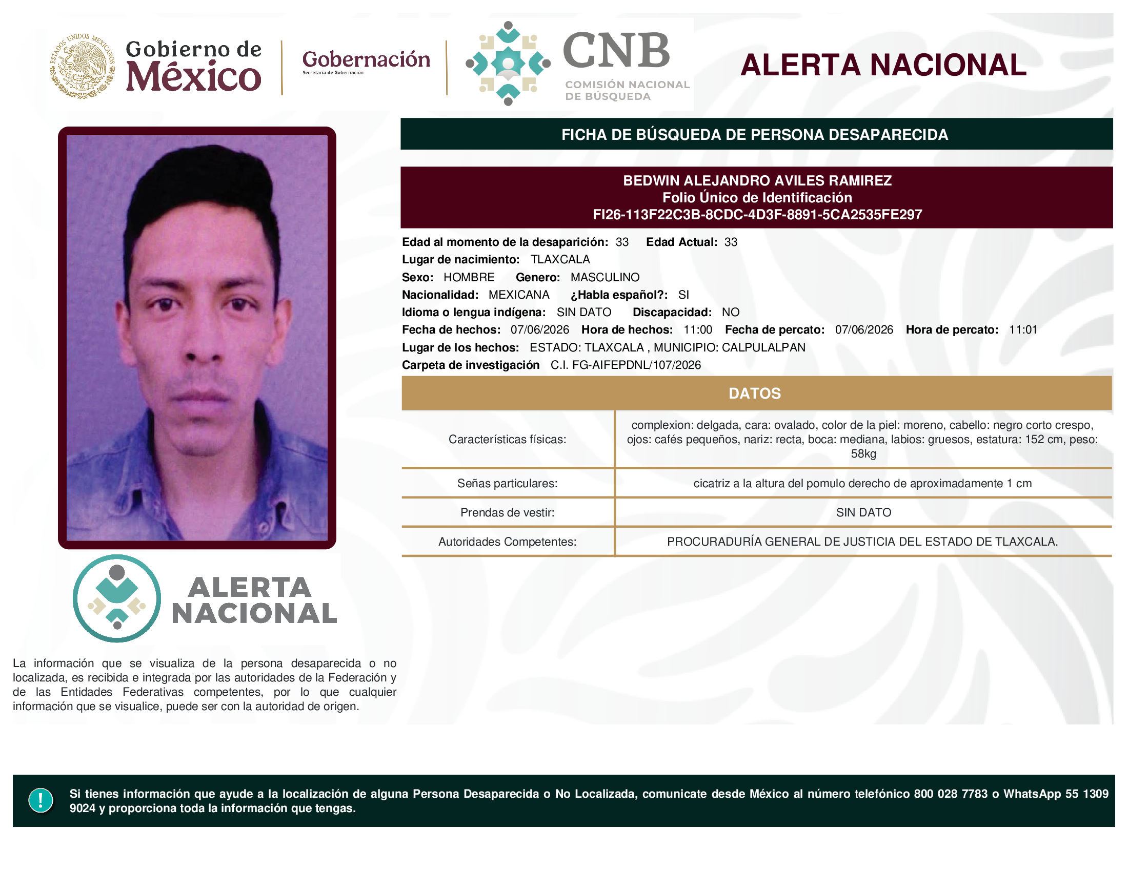 BEDWIN ALEJANDRO AVILES RAMIREZ
