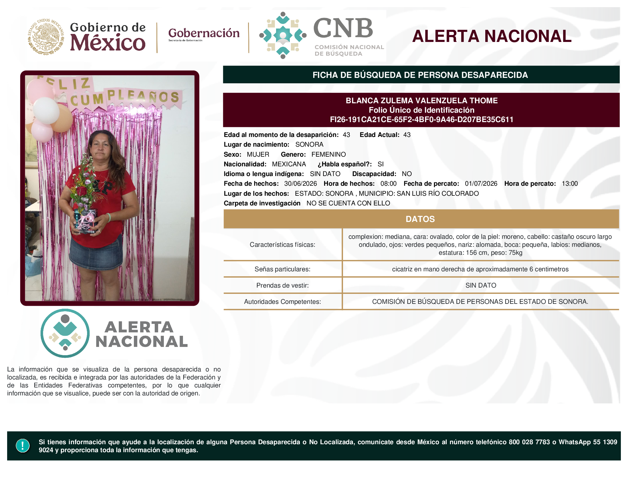 BLANCA ZULEMA VALENZUELA THOME