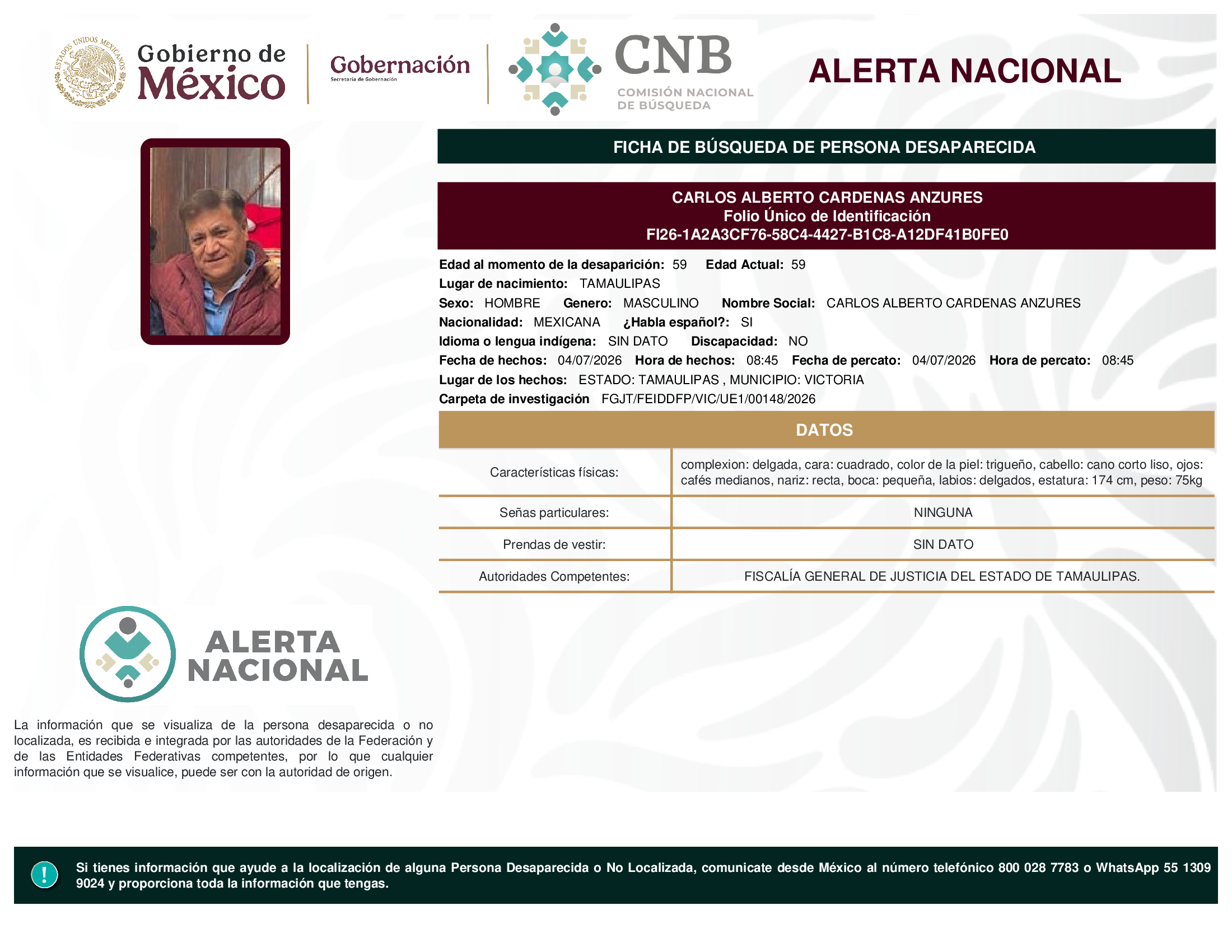 CARLOS ALBERTO CARDENAS ANZURES