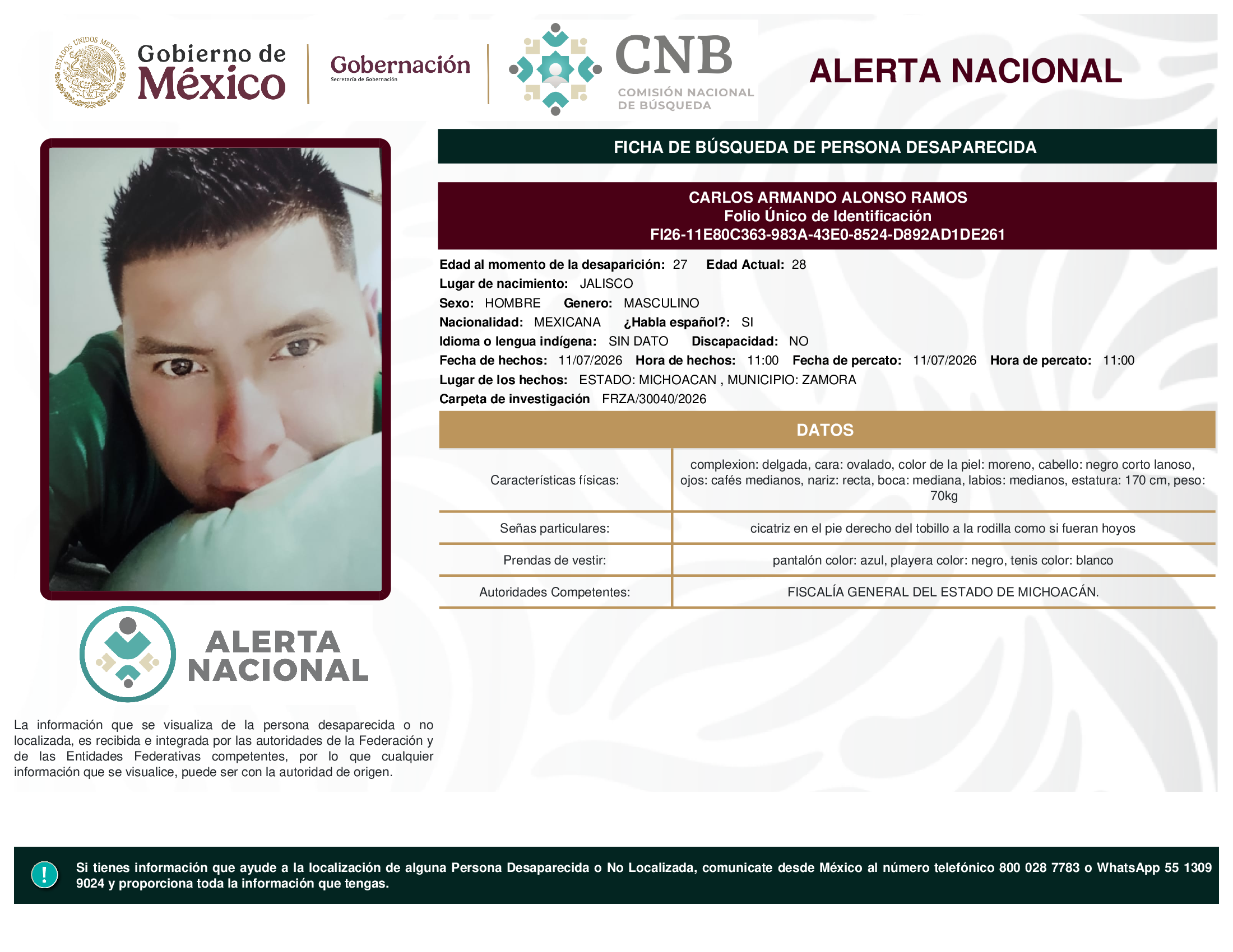CARLOS ARMANDO ALONSO RAMOS