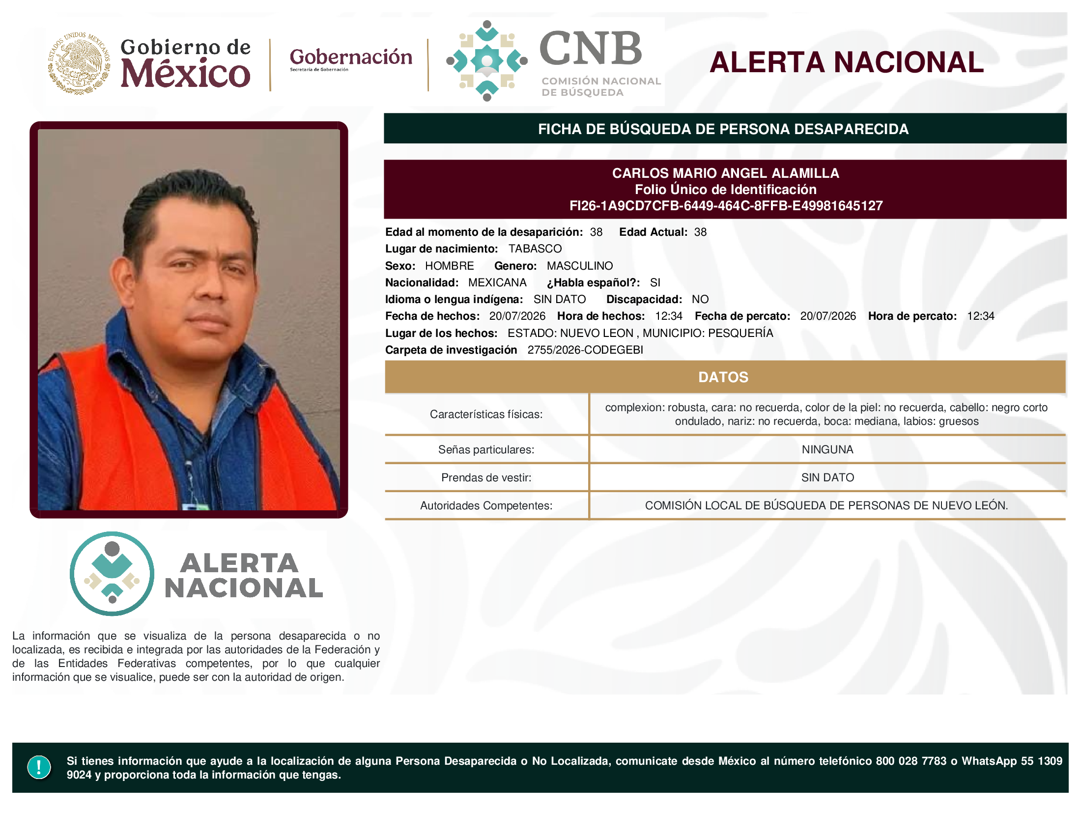 CARLOS MARIO ANGEL ALAMILLA