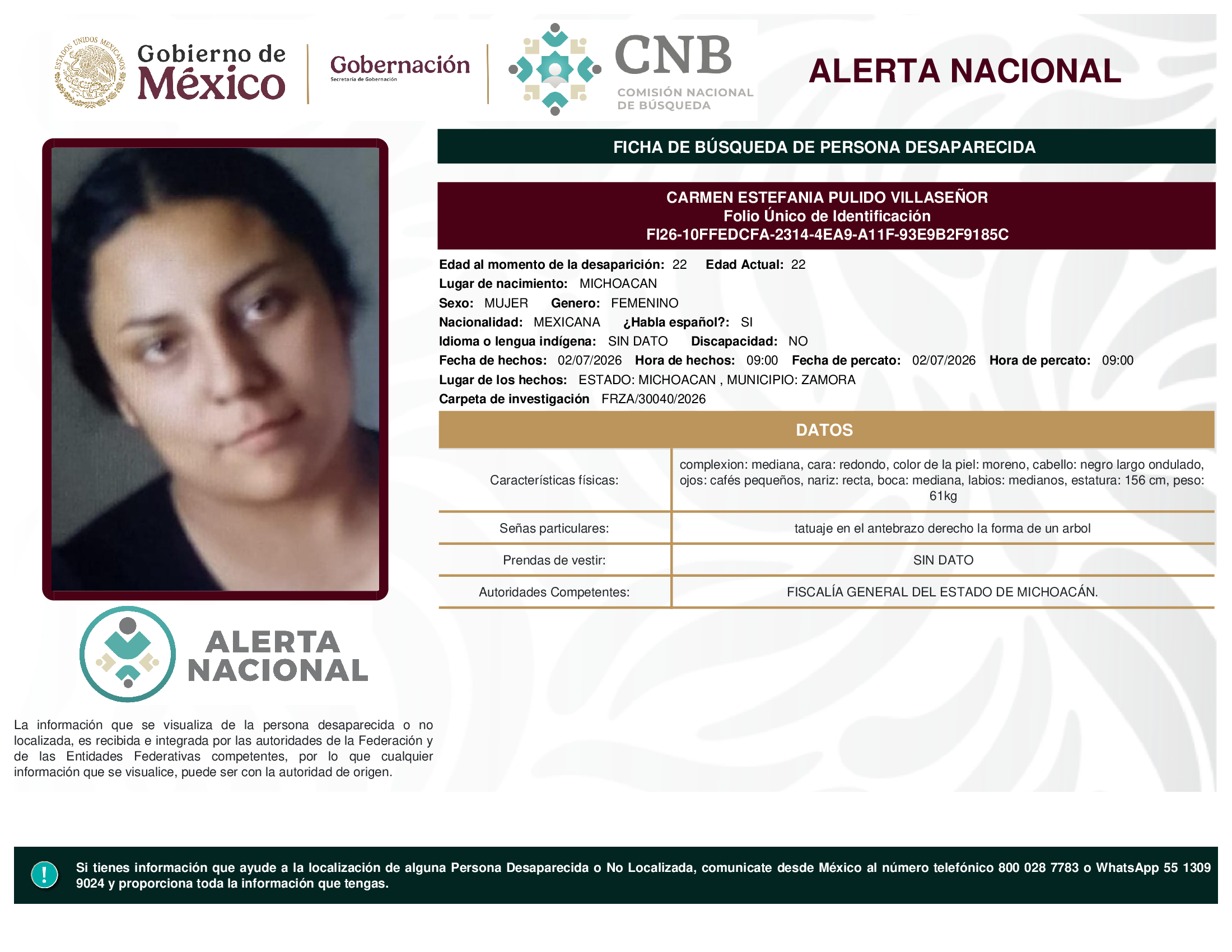 CARMEN ESTEFANIA PULIDO VILLASEÑOR
