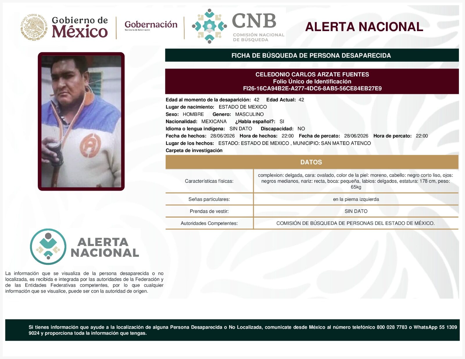 CELEDONIO CARLOS ARZATE FUENTES