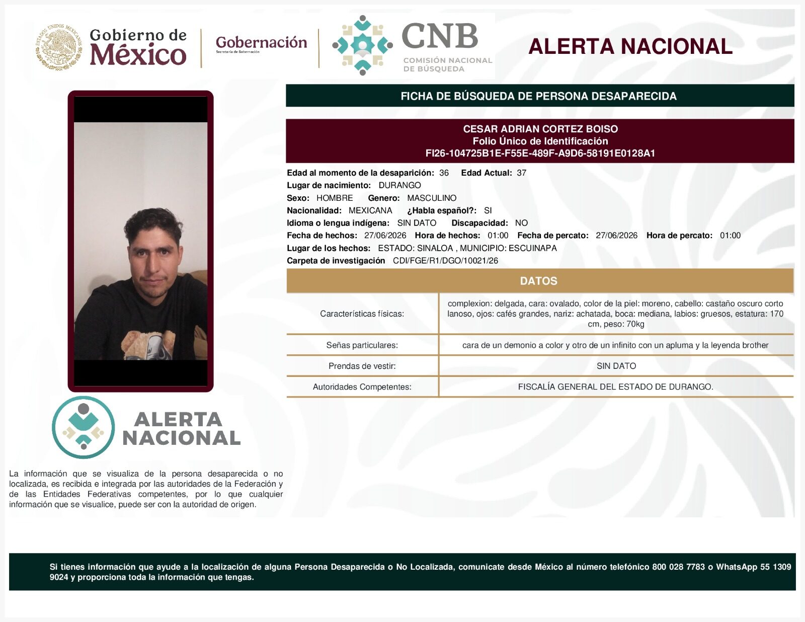 CESAR ADRIAN CORTEZ BOISO