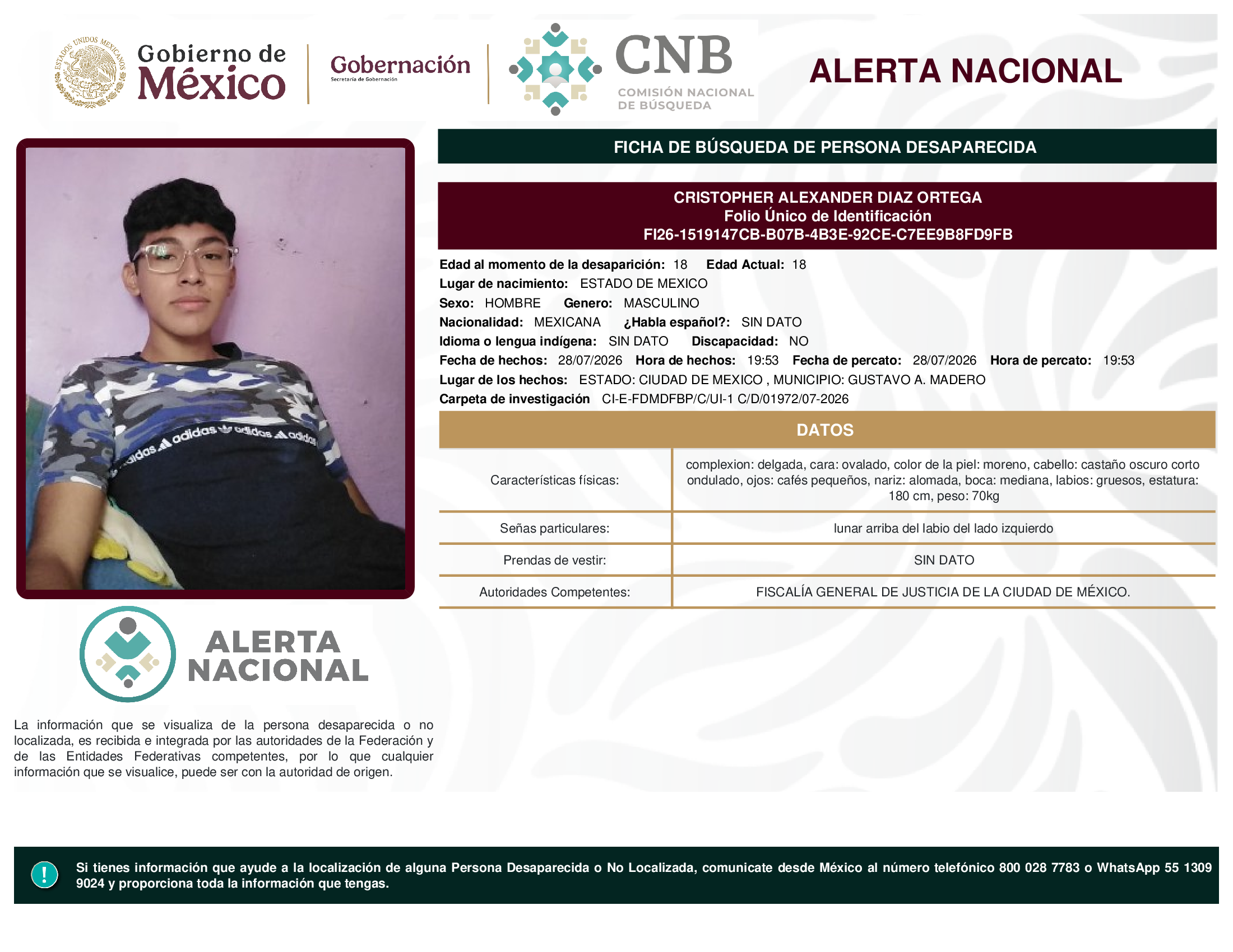 CRISTOPHER ALEXANDER DIAZ ORTEGA