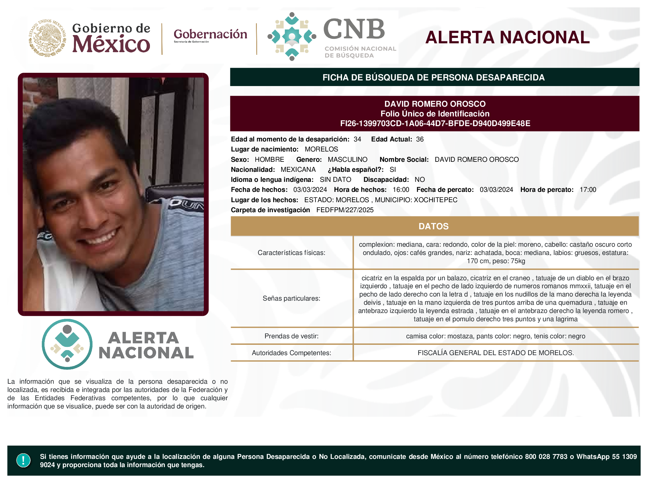DAVID ROMERO OROSCO