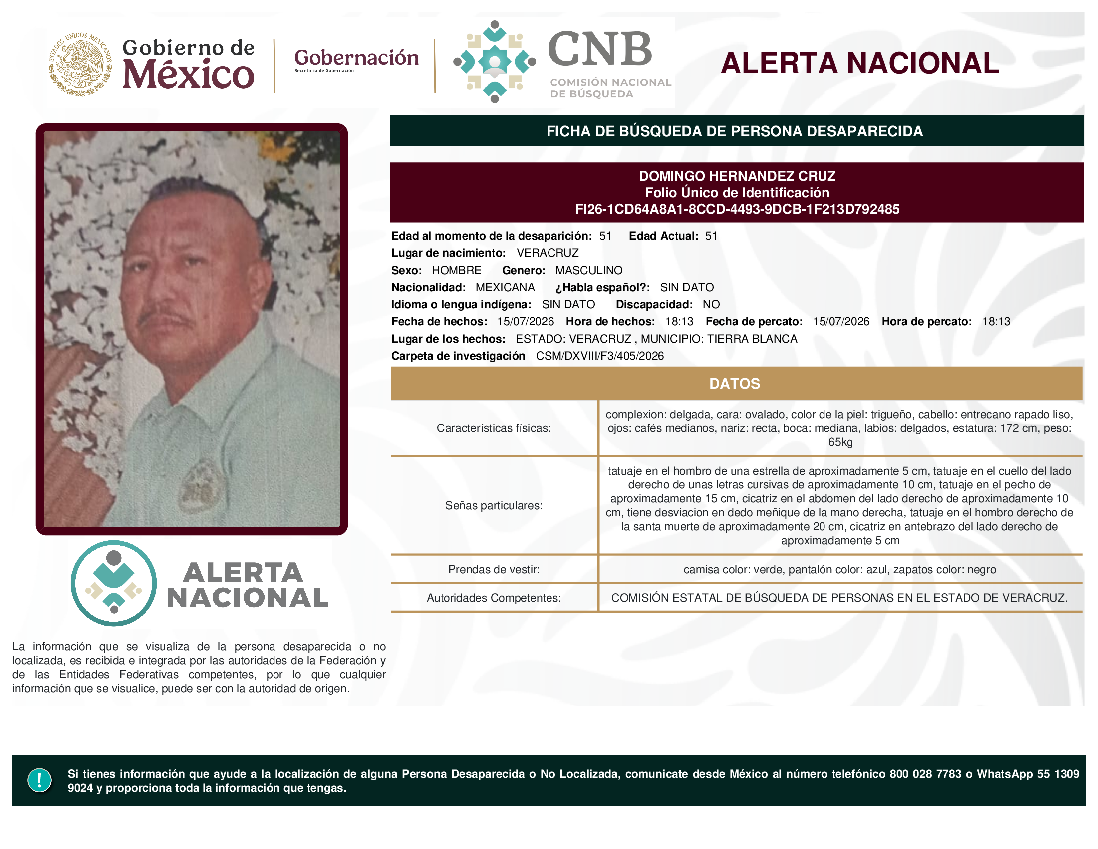 DOMINGO HERNANDEZ CRUZ