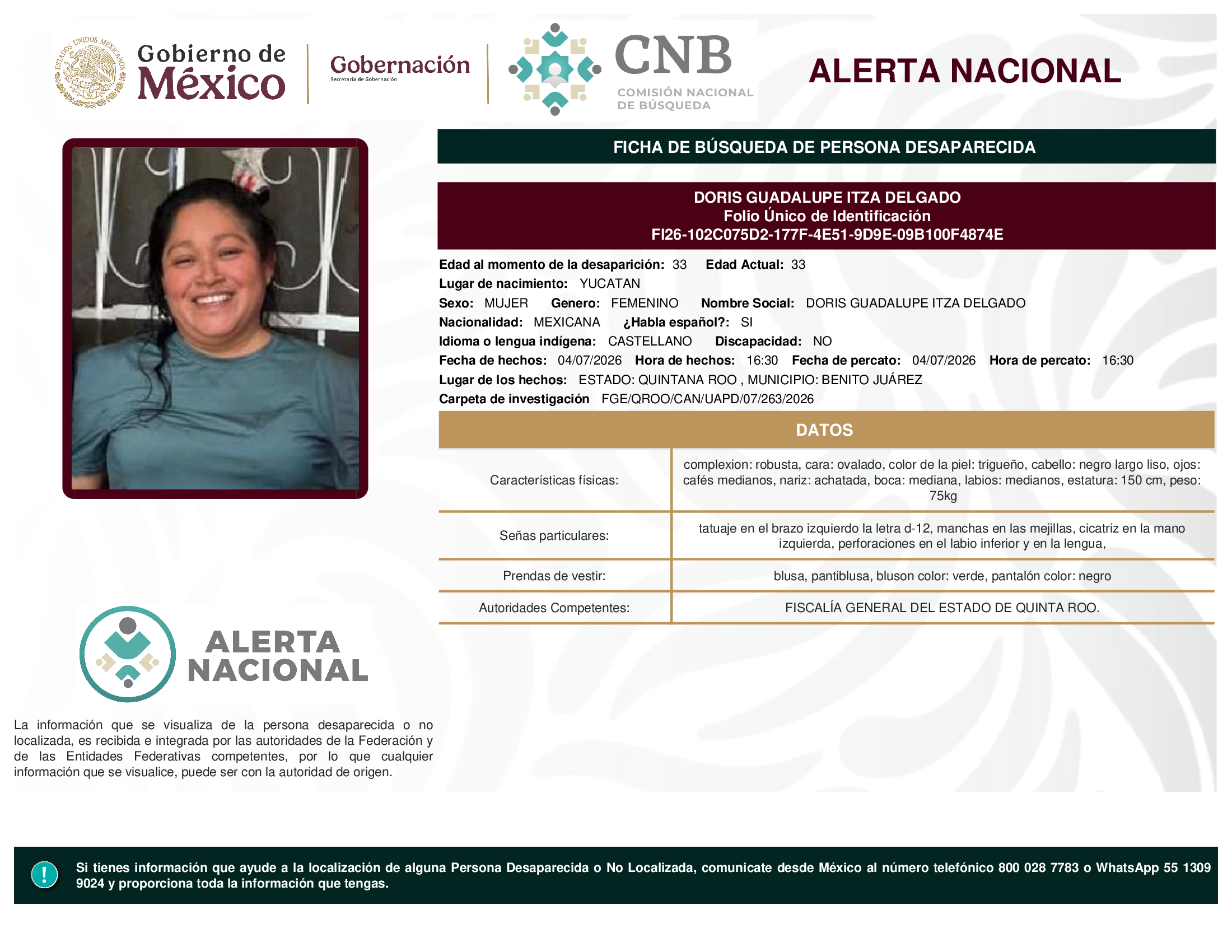 DORIS GUADALUPE ITZA DELGADO