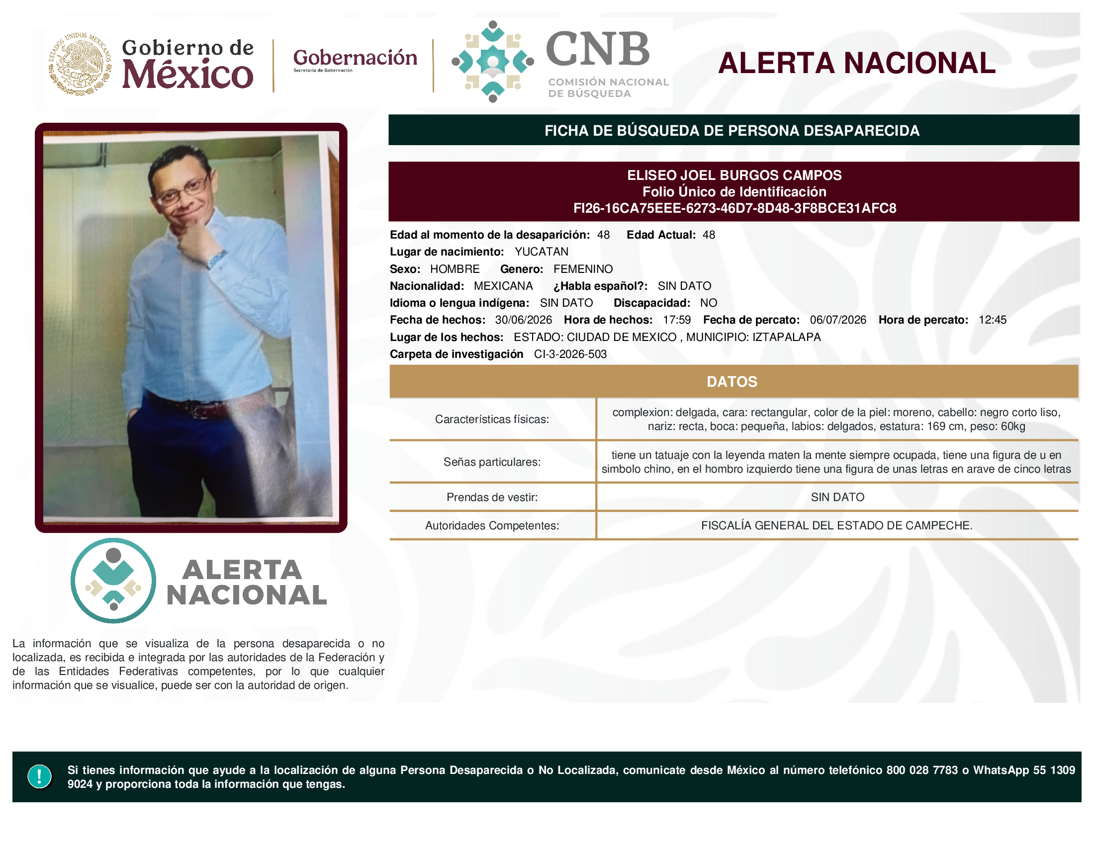 ELISEO JOEL BURGOS CAMPOS