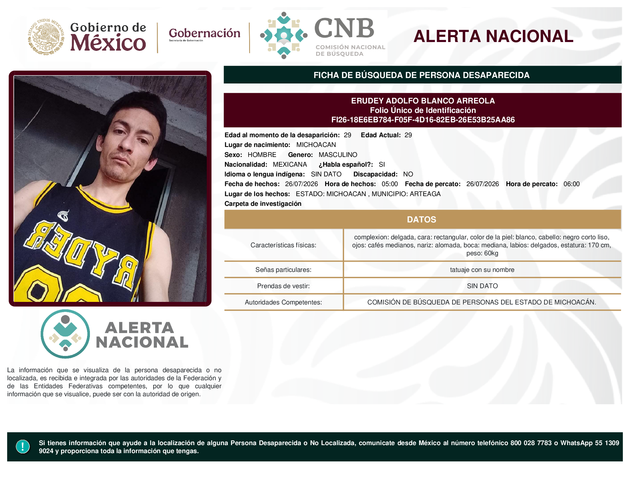 ERUDEY ADOLFO BLANCO ARREOLA