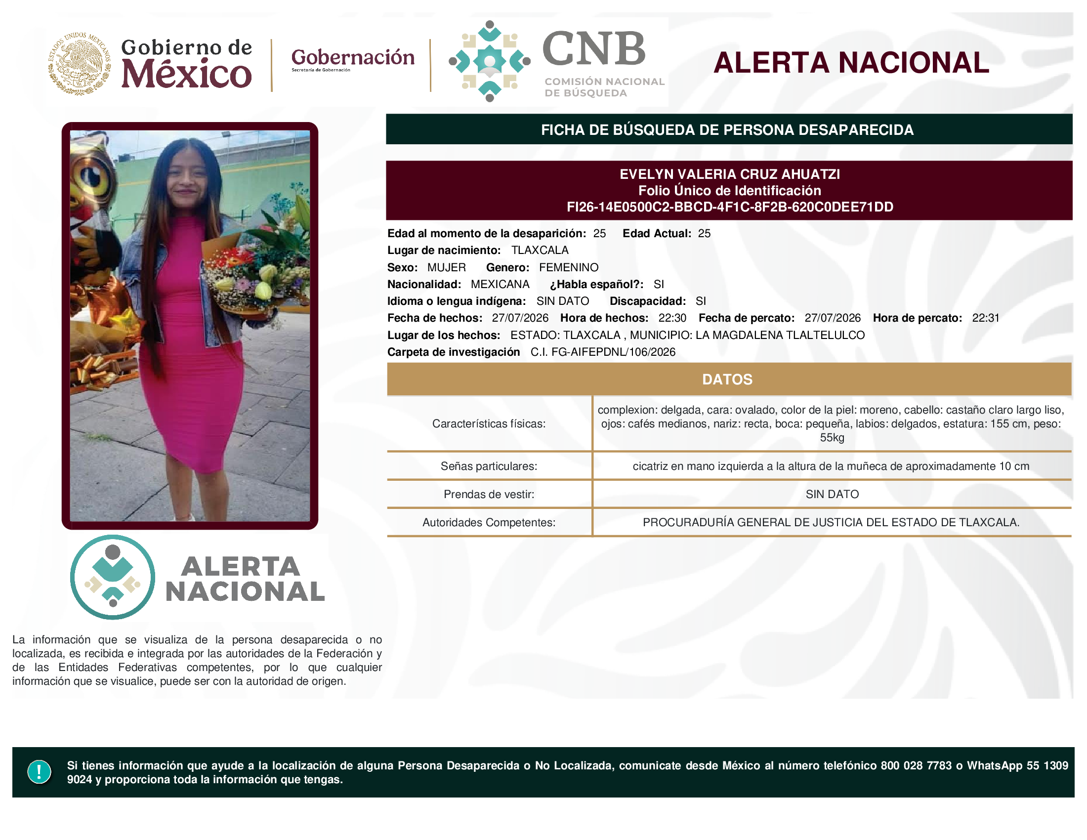 EVELYN VALERIA CRUZ AHUATZI