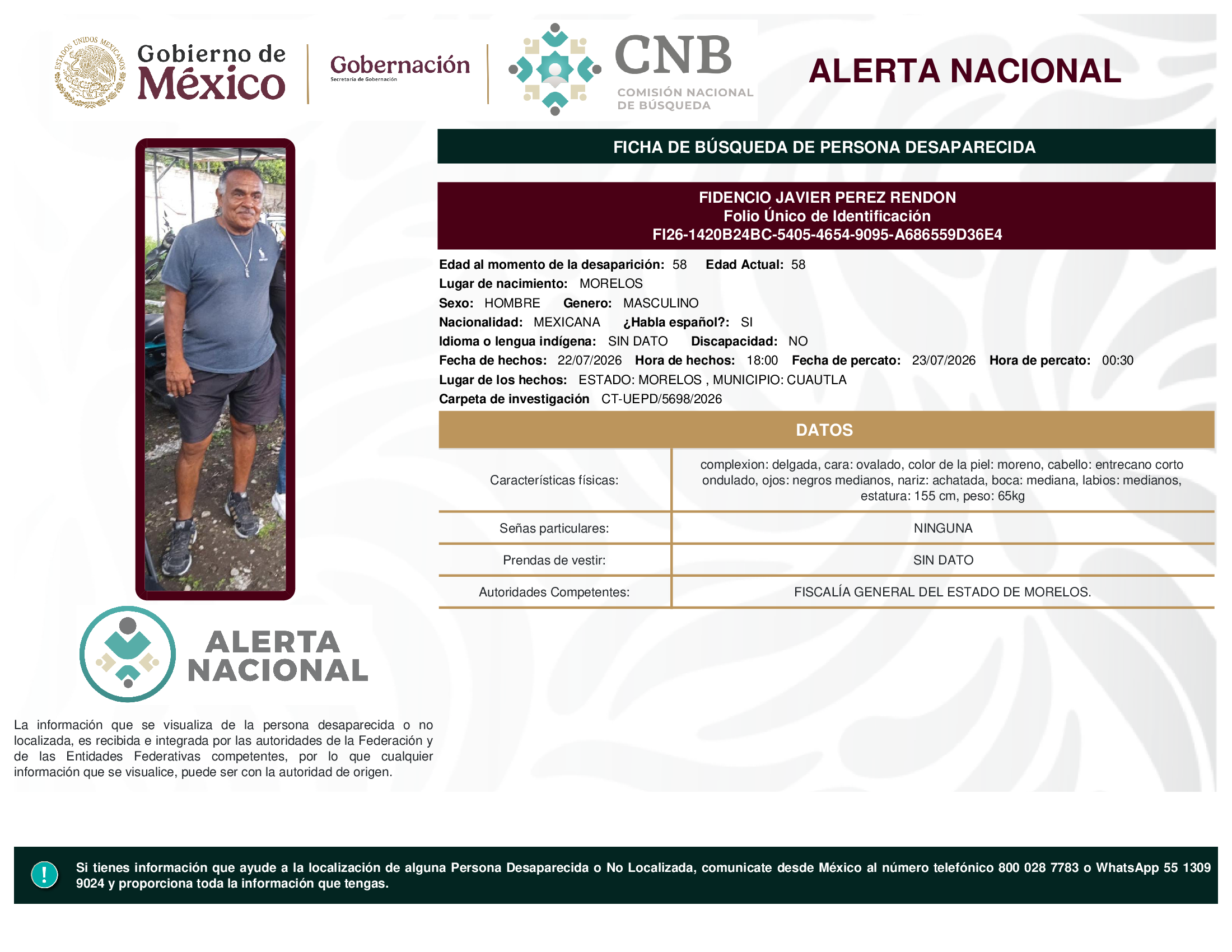 FIDENCIO JAVIER PEREZ RENDON
