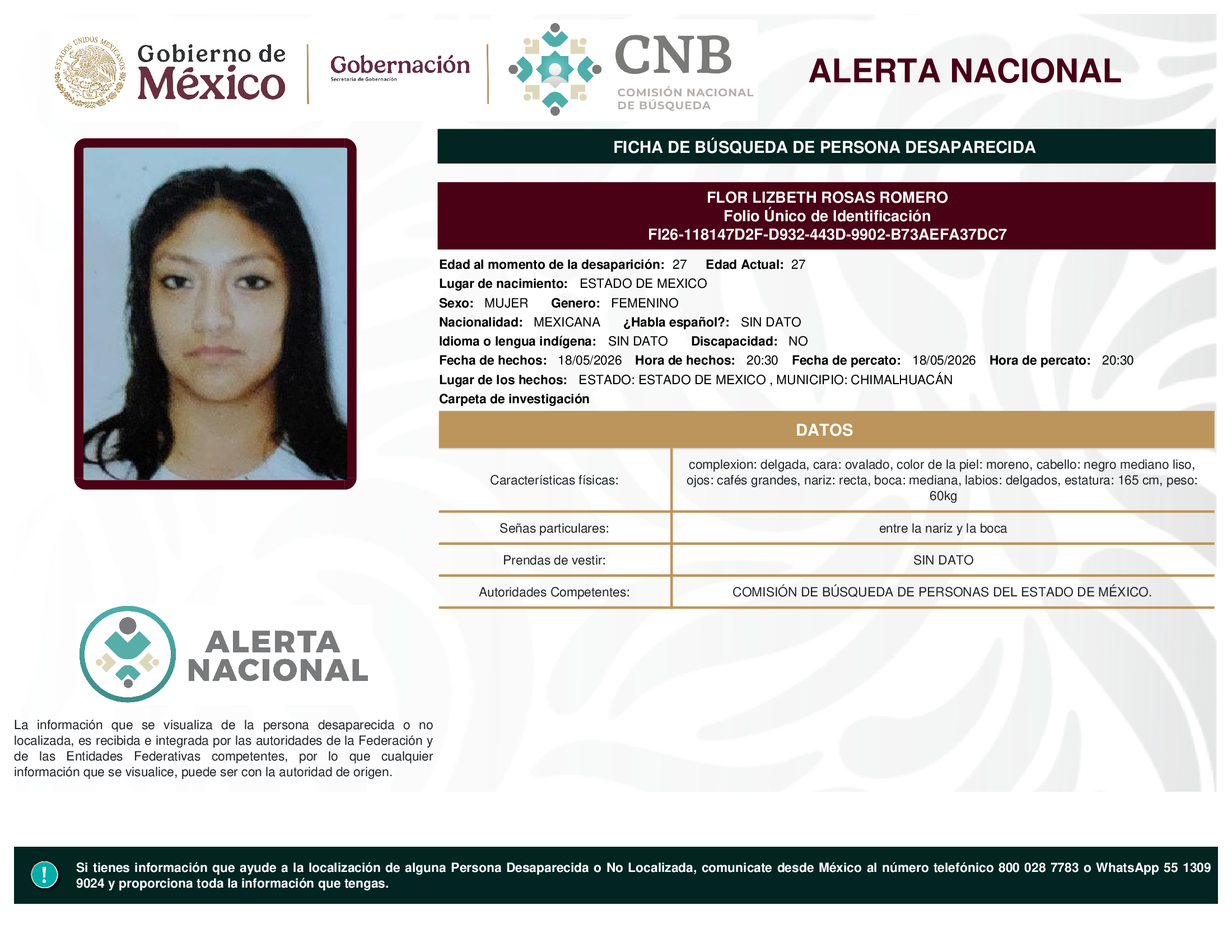 FLOR LIZBETH ROSAS ROMERO