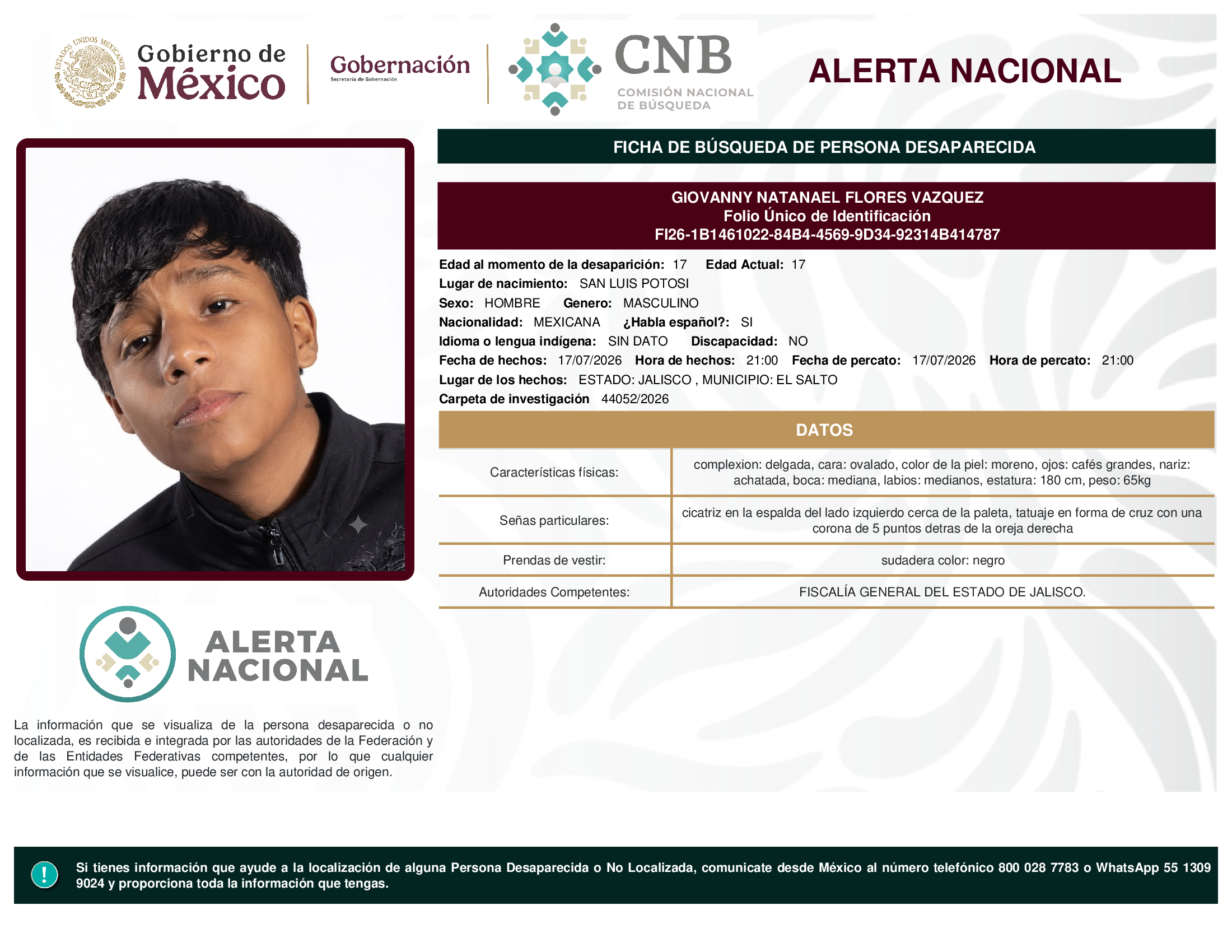 GIOVANNY NATANAEL FLORES VAZQUEZ