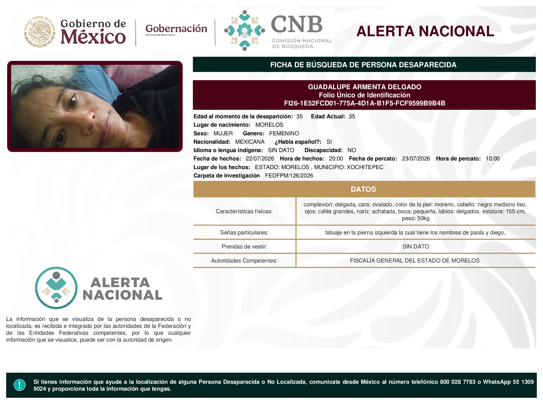 GUADALUPE ARMENTA DELGADO
