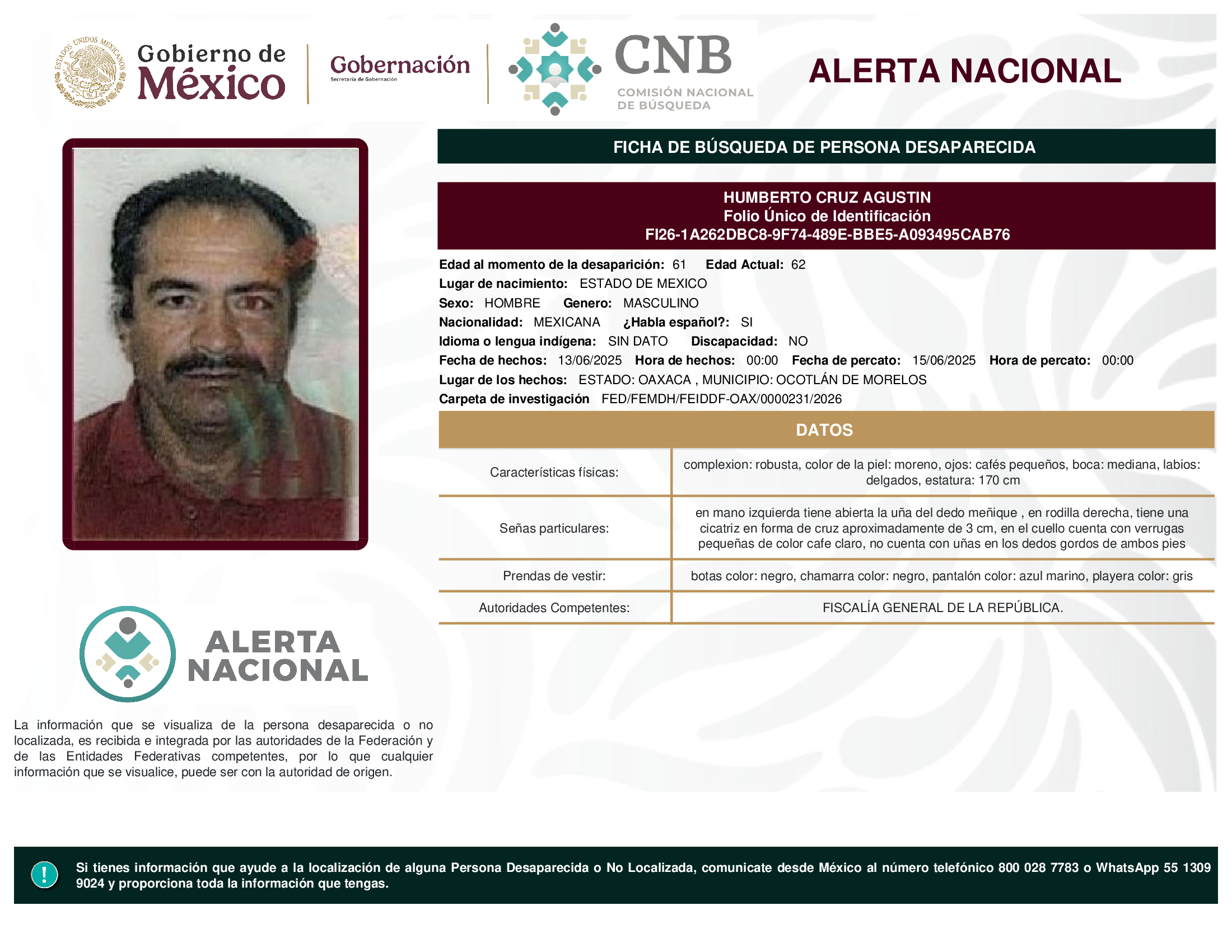 HUMBERTO CRUZ AGUSTIN