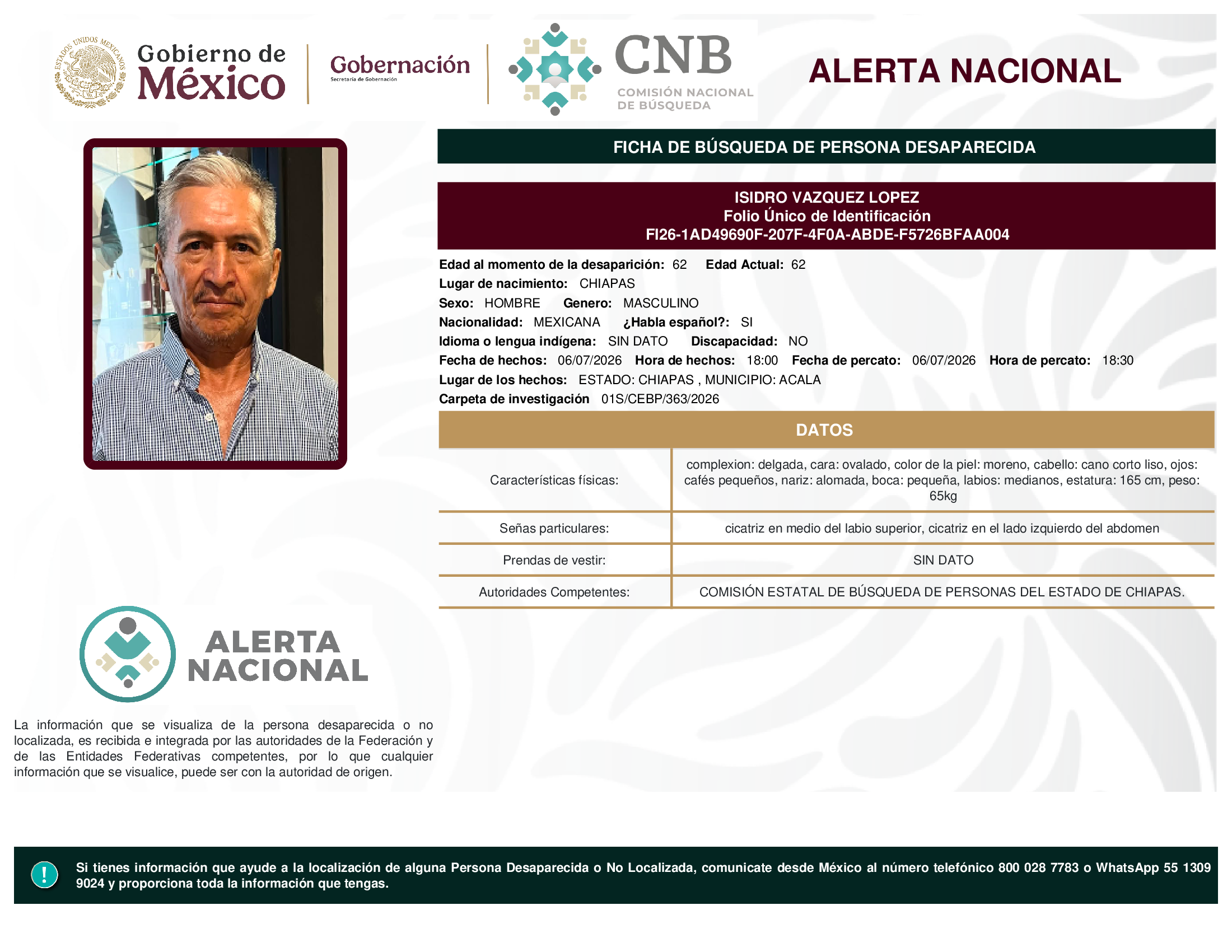 ISIDRO VAZQUEZ LOPEZ