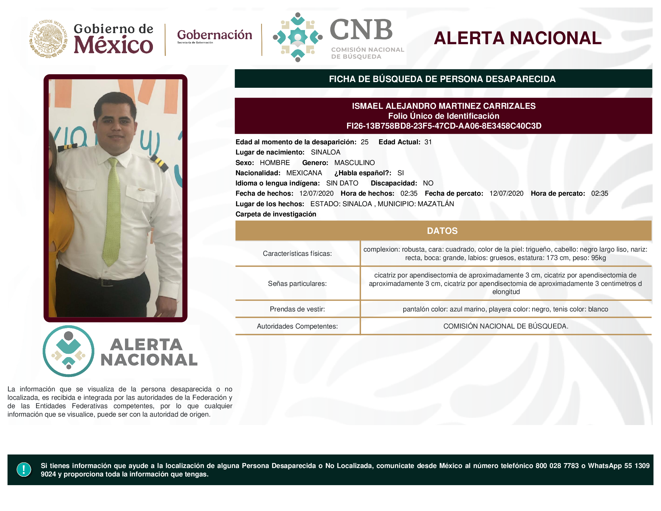 ISMAEL ALEJANDRO MARTINEZ CARRIZALES