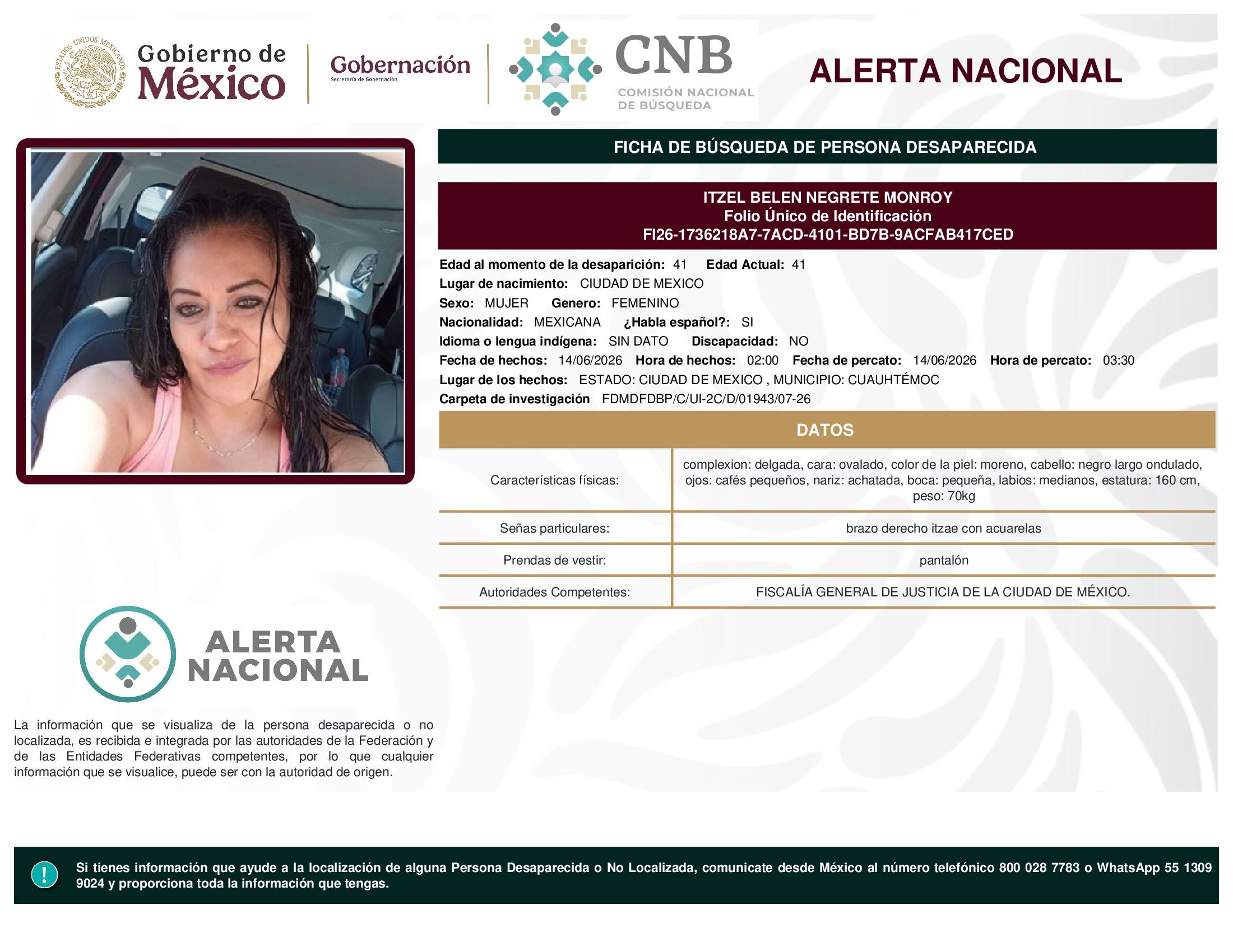 ITZEL BELEN NEGRETE MONROY
