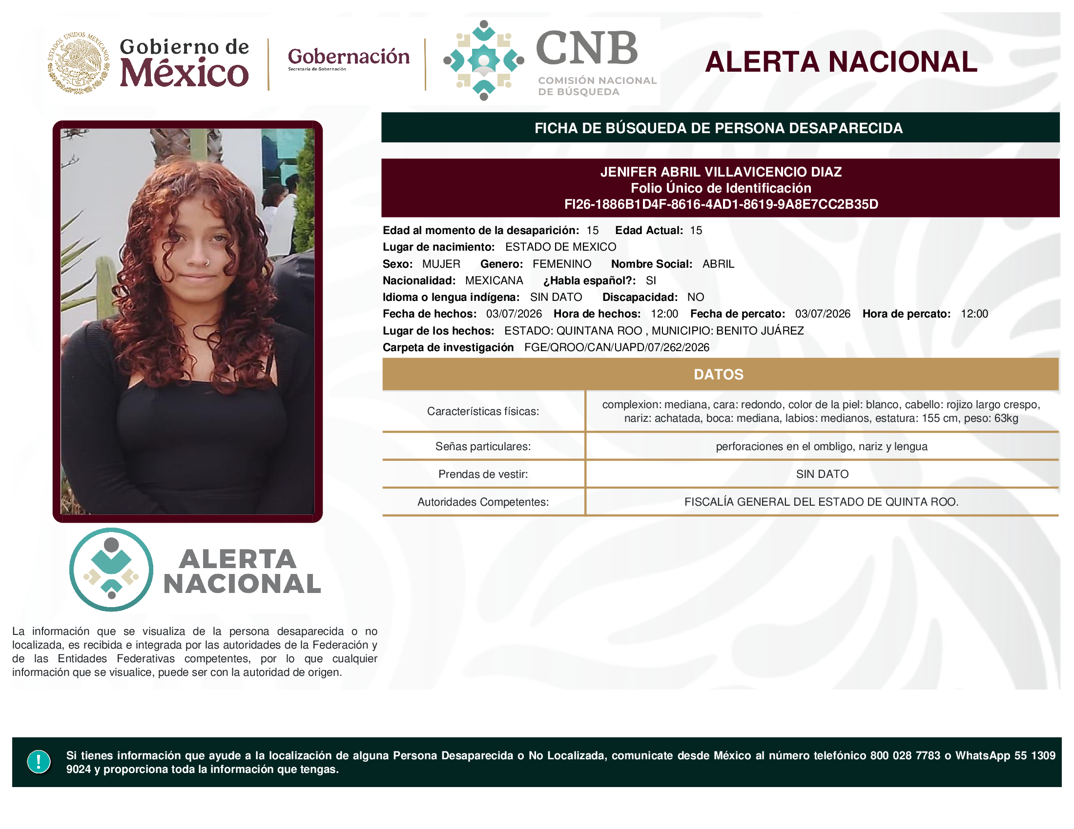 JENIFER ABRIL VILLAVICENCIO DIAZ