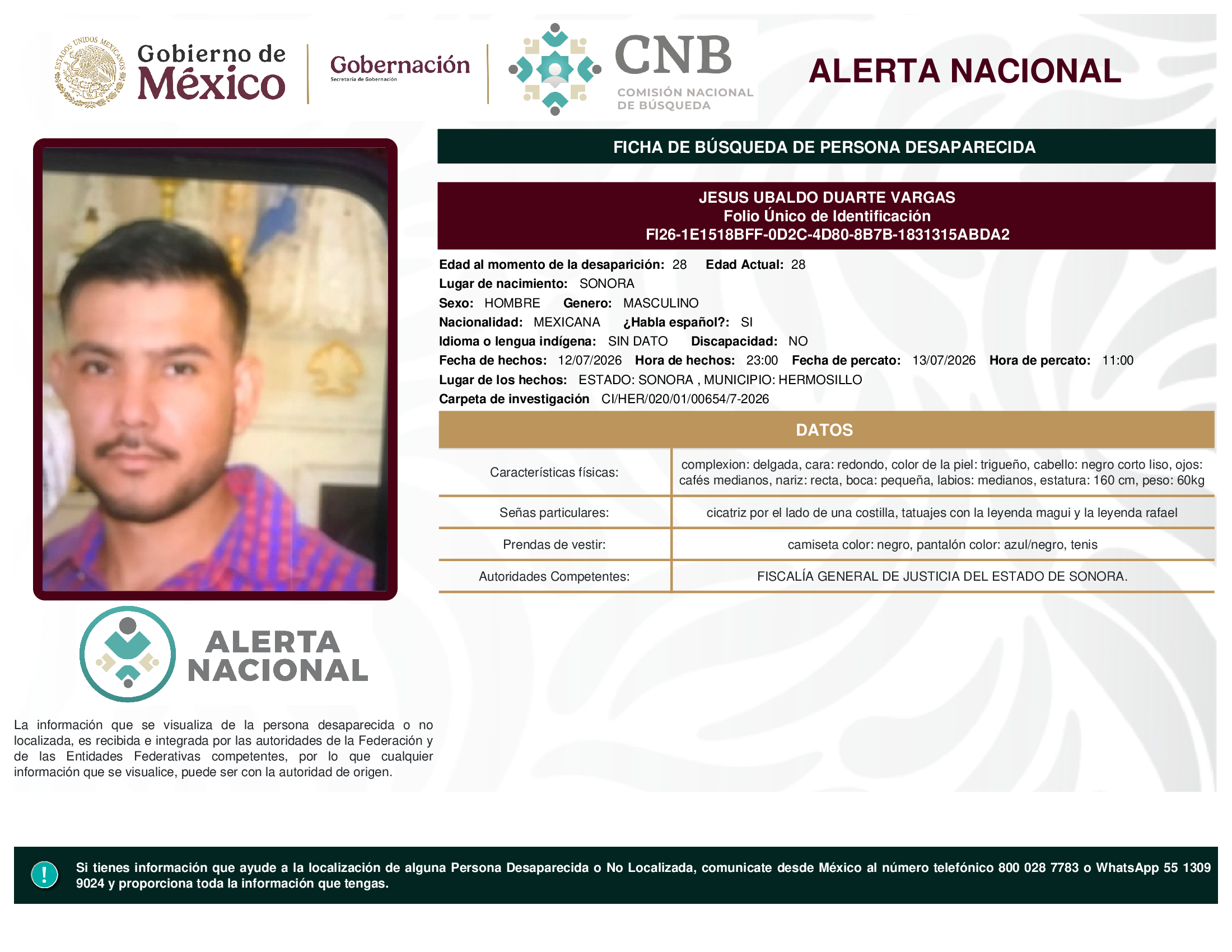 JESUS UBALDO DUARTE VARGAS