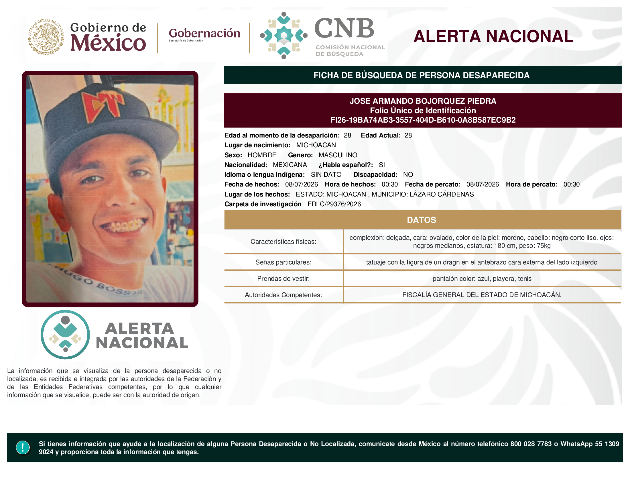 JOSE ARMANDO BOJORQUEZ PIEDRA