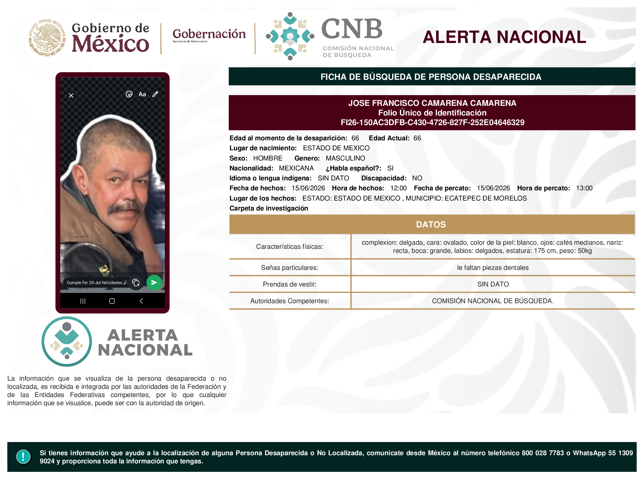 JOSE FRANCISCO CAMARENA CAMARENA