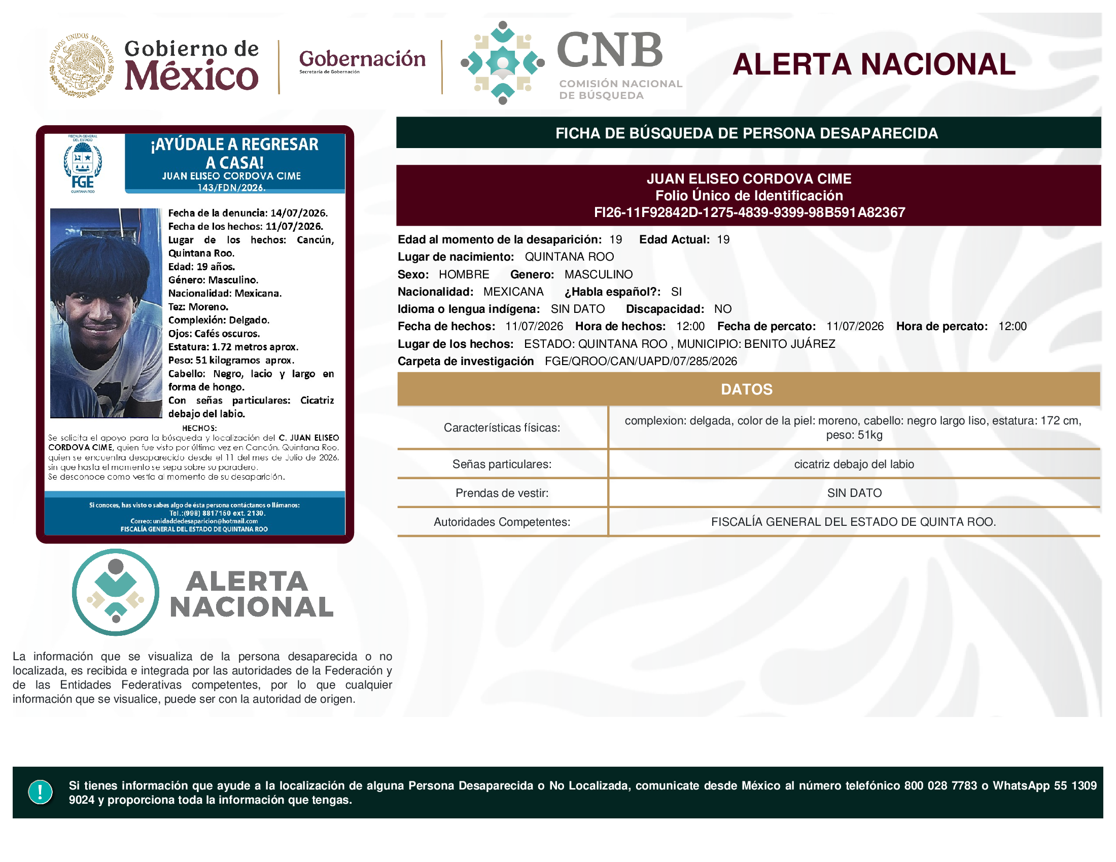 JUAN ELISEO CORDOVA CIME
