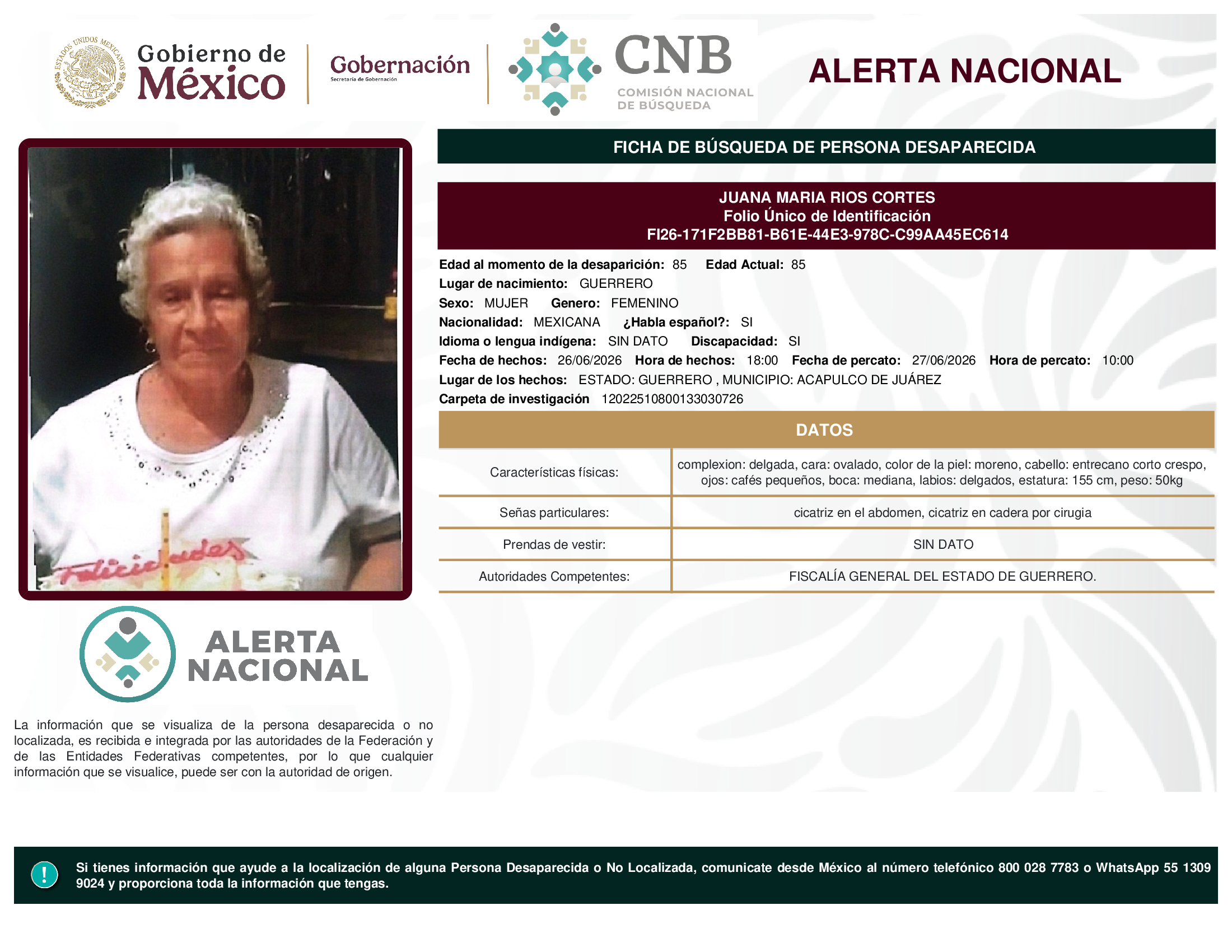 JUANA MARIA RIOS CORTES