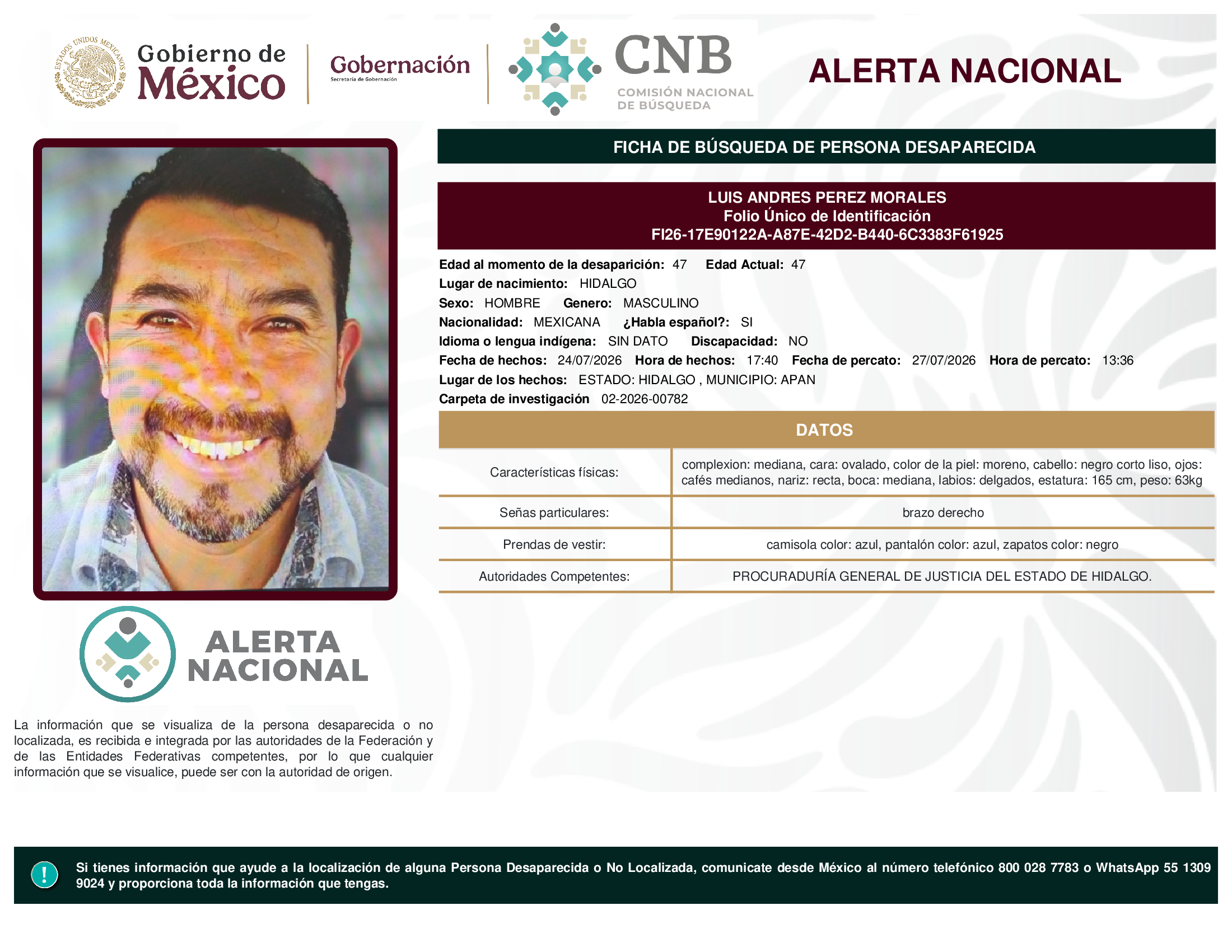 LUIS ANDRES PEREZ MORALES