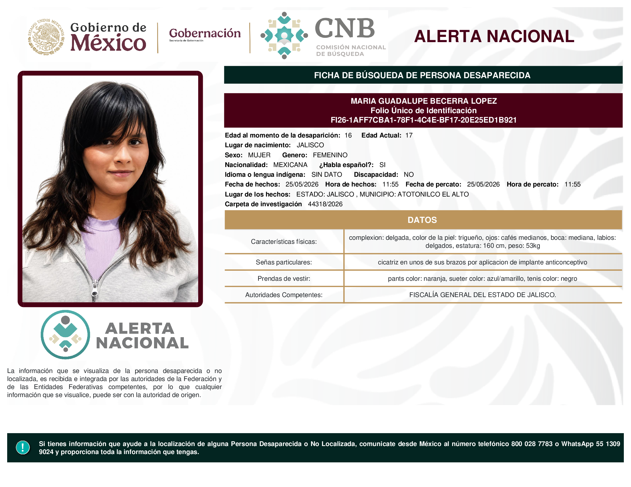 MARIA GUADALUPE BECERRA LOPEZ