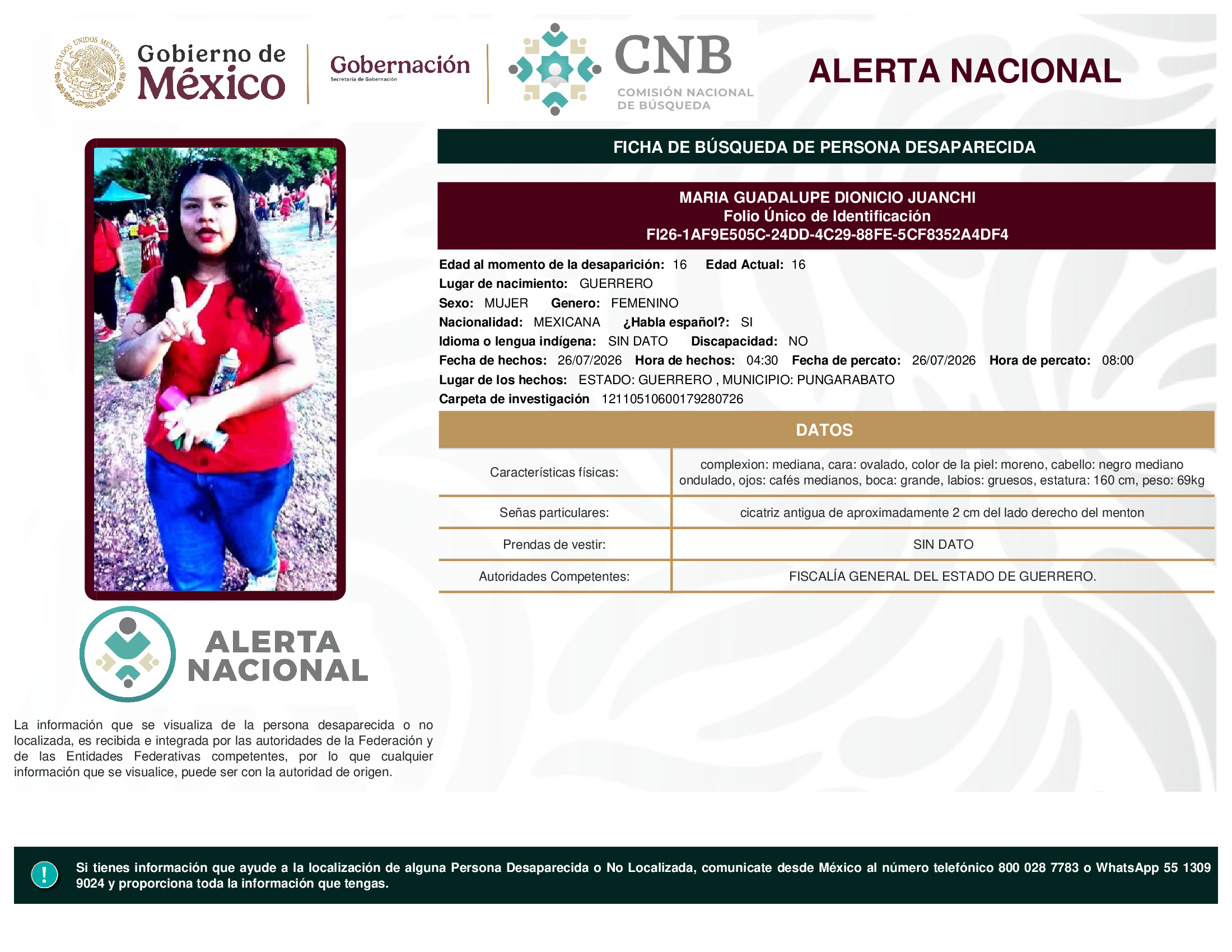 MARIA GUADALUPE DIONICIO JUANCHI
