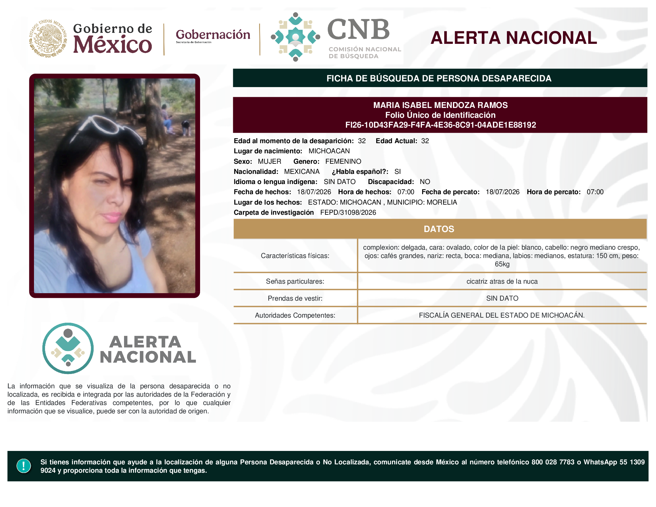 MARIA ISABEL MENDOZA RAMOS