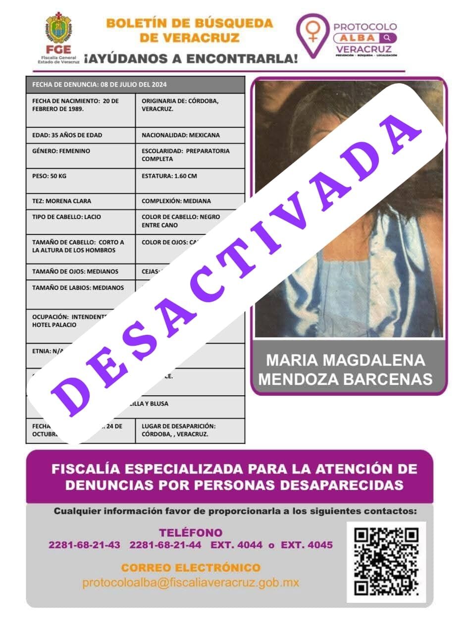 MARIA MAGDALENA MENDOZA BARCENAS