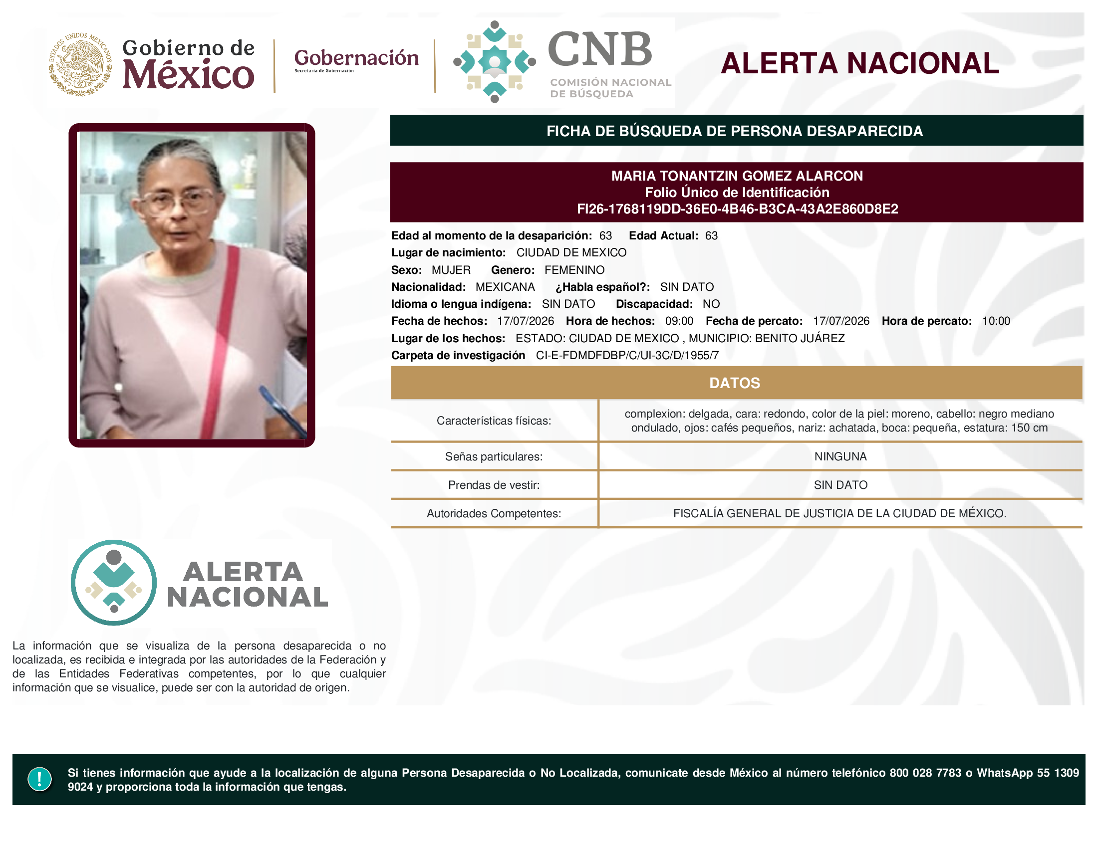 MARIA TONANTZIN GOMEZ ALARCON