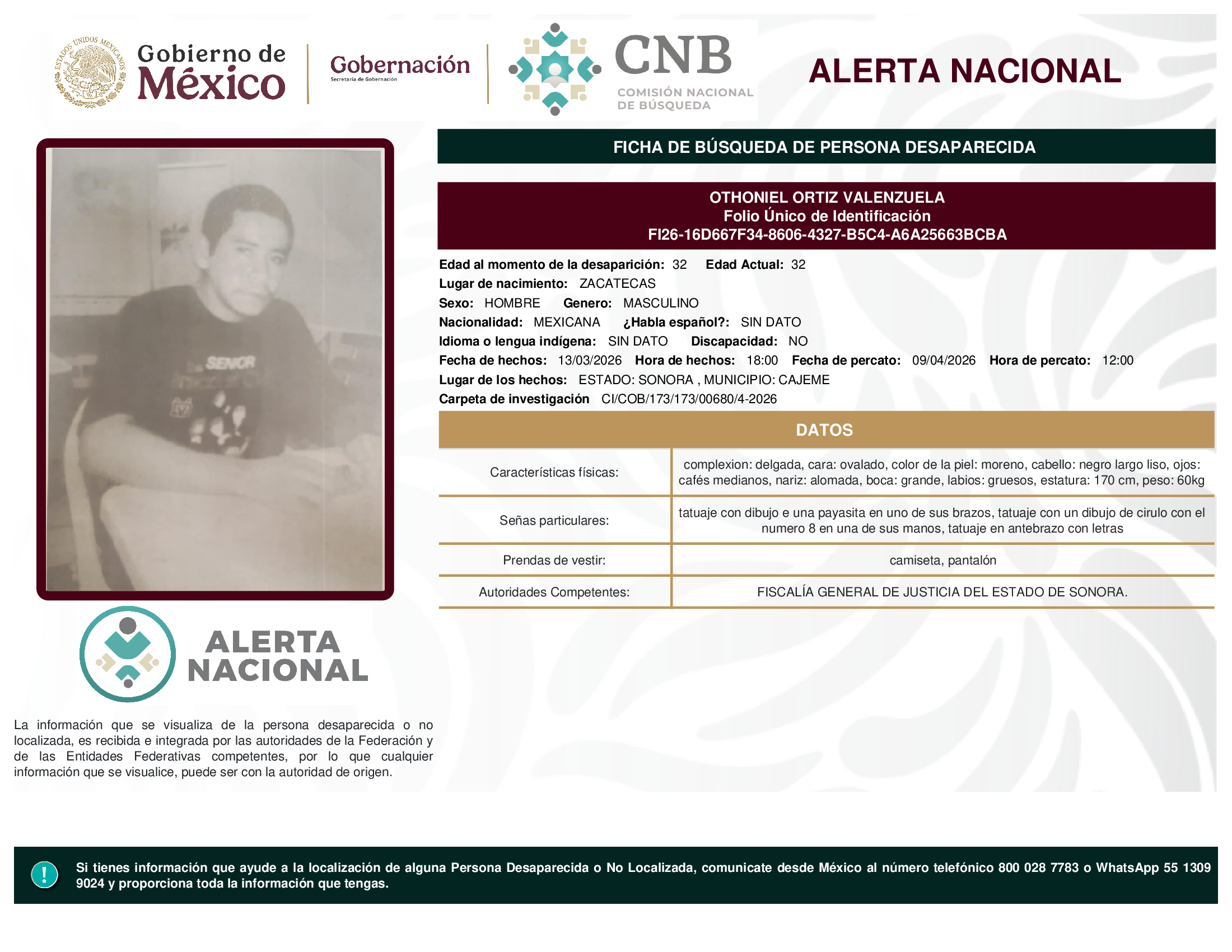 OTHONIEL ORTIZ VALENZUELA