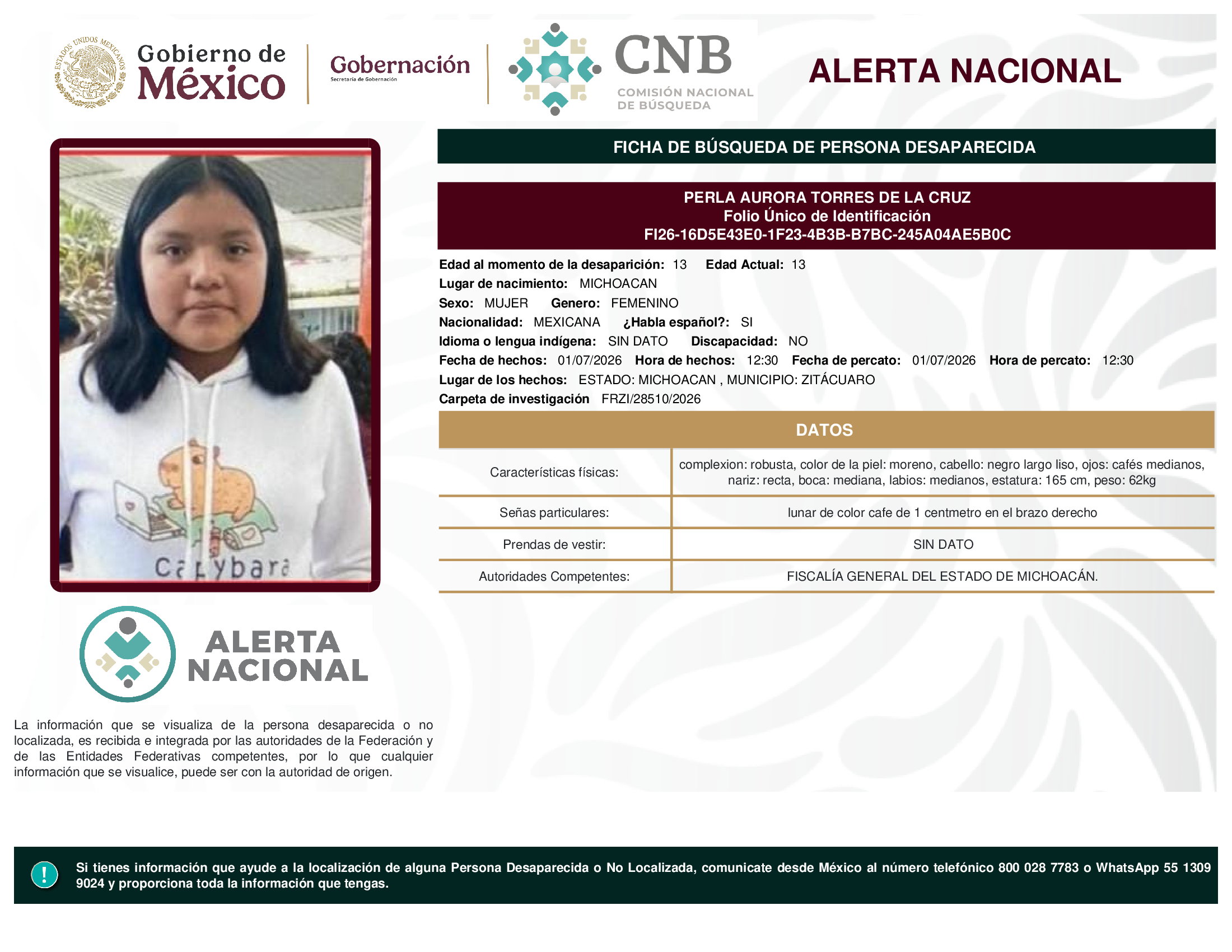 PERLA AURORA TORRES DE LA CRUZ