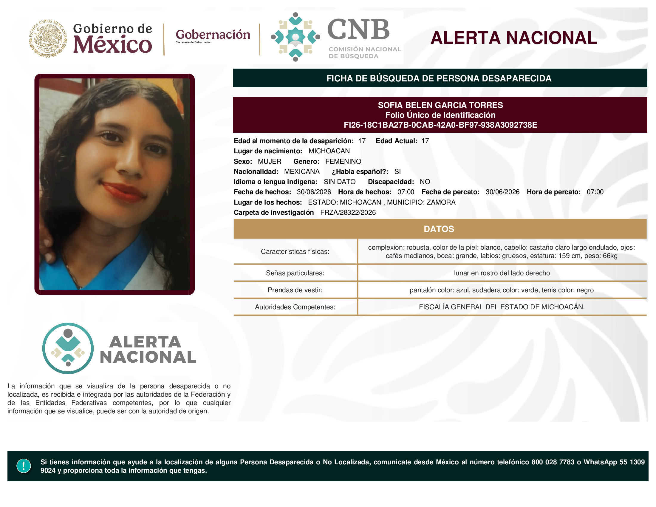 SOFIA BELEN GARCIA TORRES