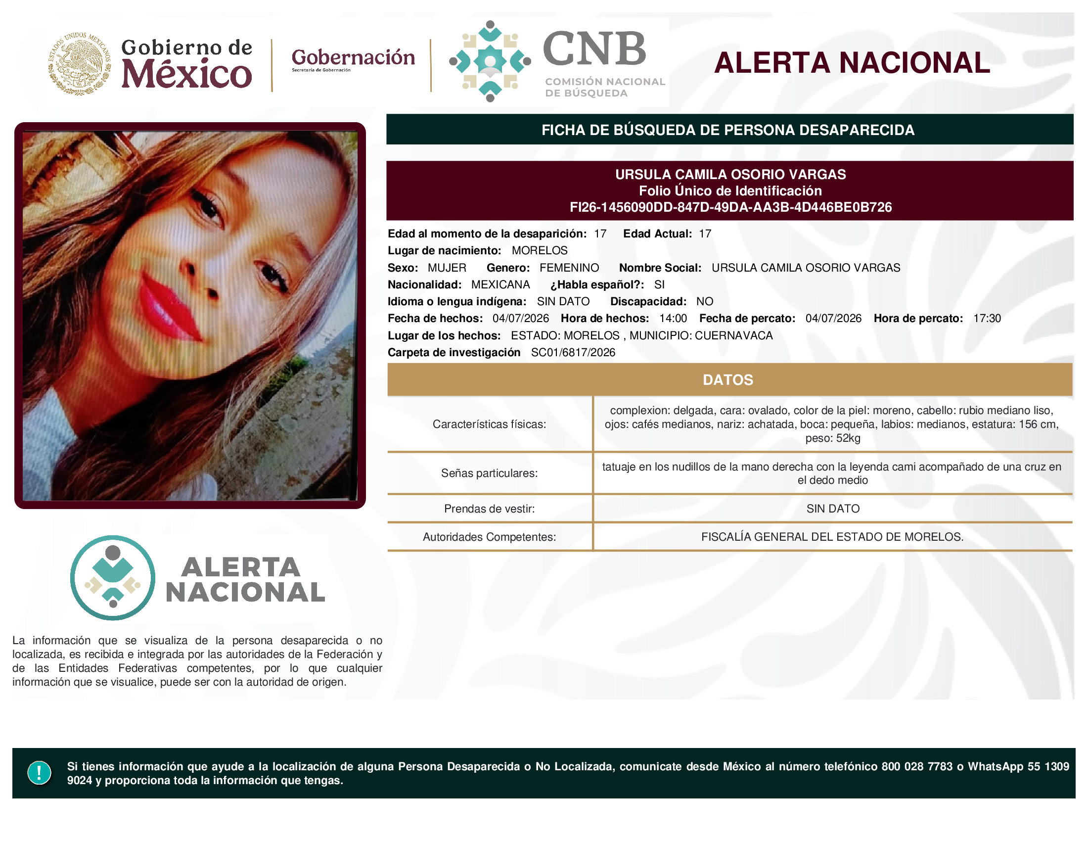 URSULA CAMILA OSORIO VARGAS