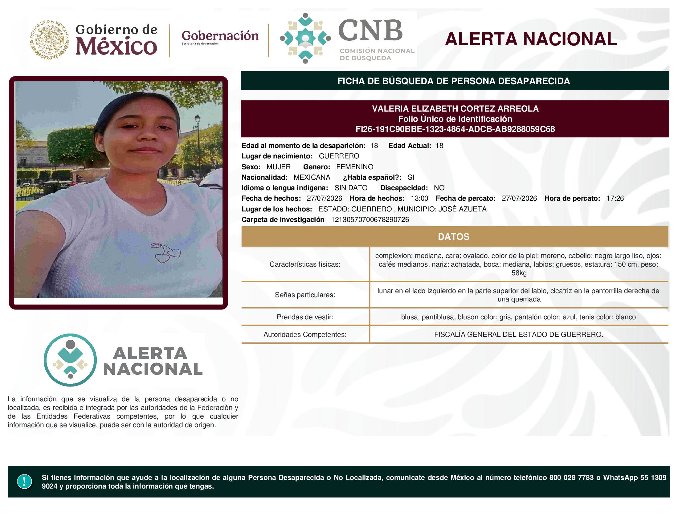 VALERIA ELIZABETH CORTEZ ARREOLA